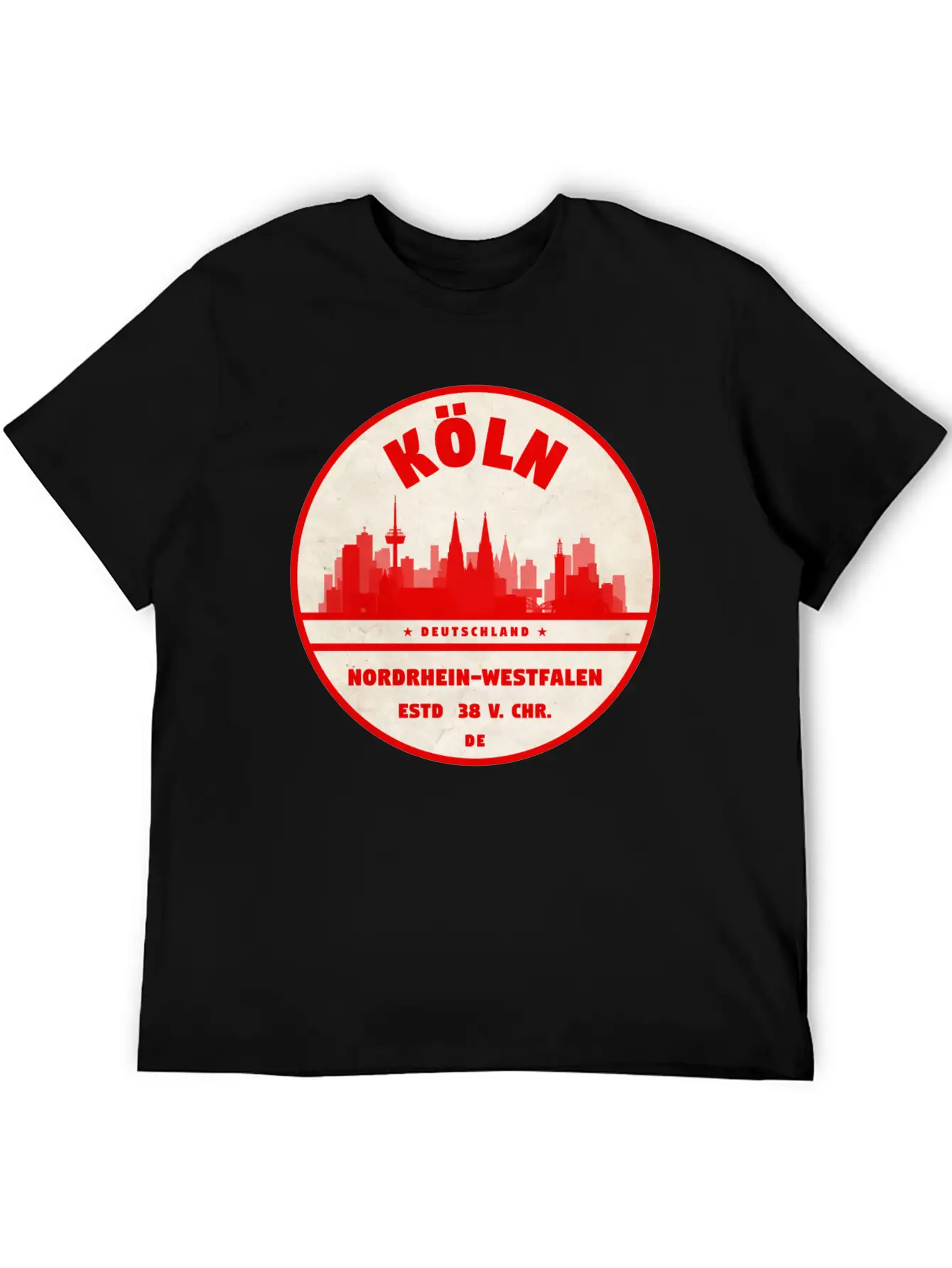 Cologne Skyline Badge Unisex Casual T-Shirt – Clean Design For Daily Comfort