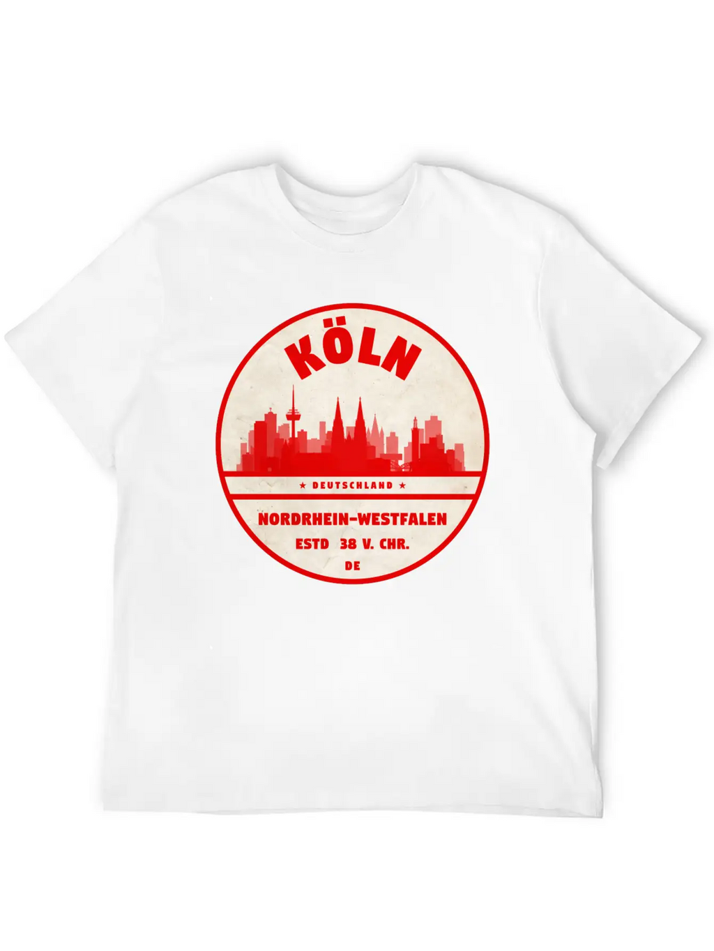 Cologne Skyline Badge Unisex Casual T-Shirt – Clean Design For Daily Comfort