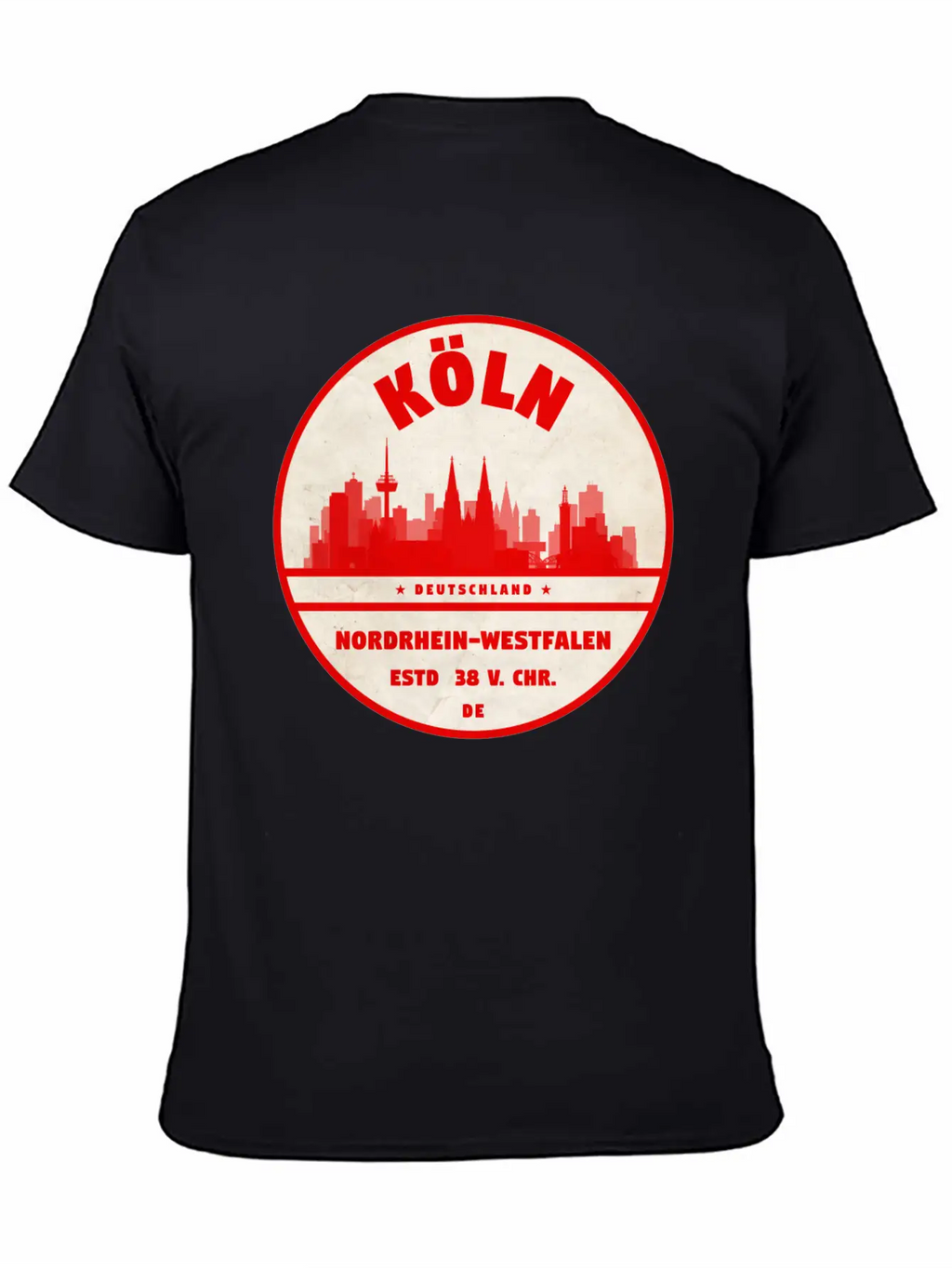 Cologne Skyline Badge Unisex Casual T-Shirt – Clean Design For Daily Comfort