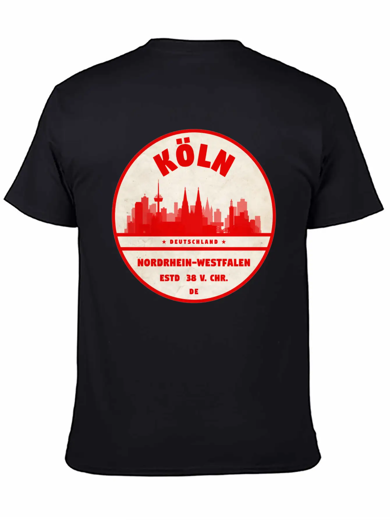Cologne Skyline Badge Unisex Casual T-Shirt – Clean Design For Daily Comfort