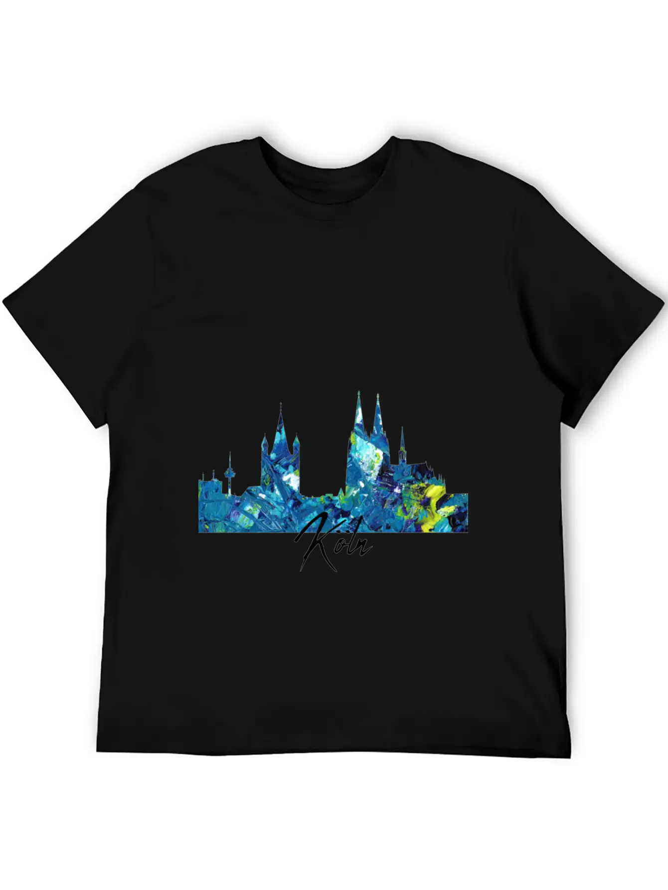 Cologne Skyline Colorful German City Unisex Short Sleeve Soft Cotton T-Shirt – Casual Everyday Wear