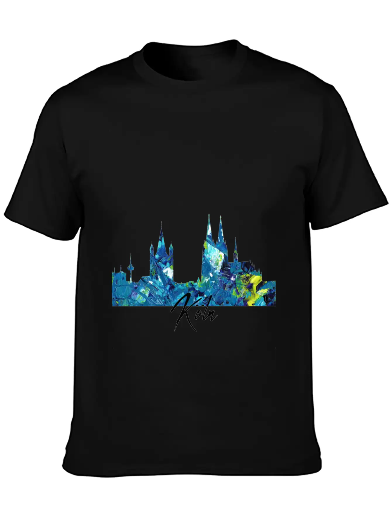 Cologne Skyline Colorful German City Unisex Short Sleeve Soft Cotton T-Shirt – Casual Everyday Wear