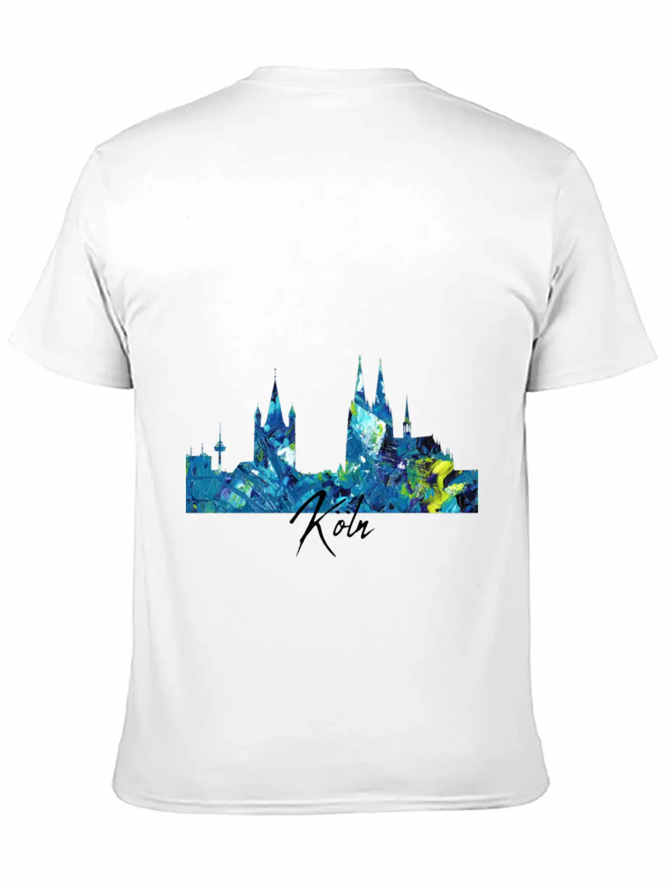 Cologne Skyline Colorful German City Unisex Short Sleeve Soft Cotton T-Shirt – Casual Everyday Wear