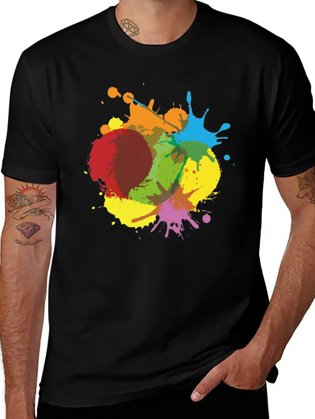 Color Blob Splash Paint Painter Gift Colorful Spot Unisex Casual T-Shirt – Clean Design For Daily Comfort