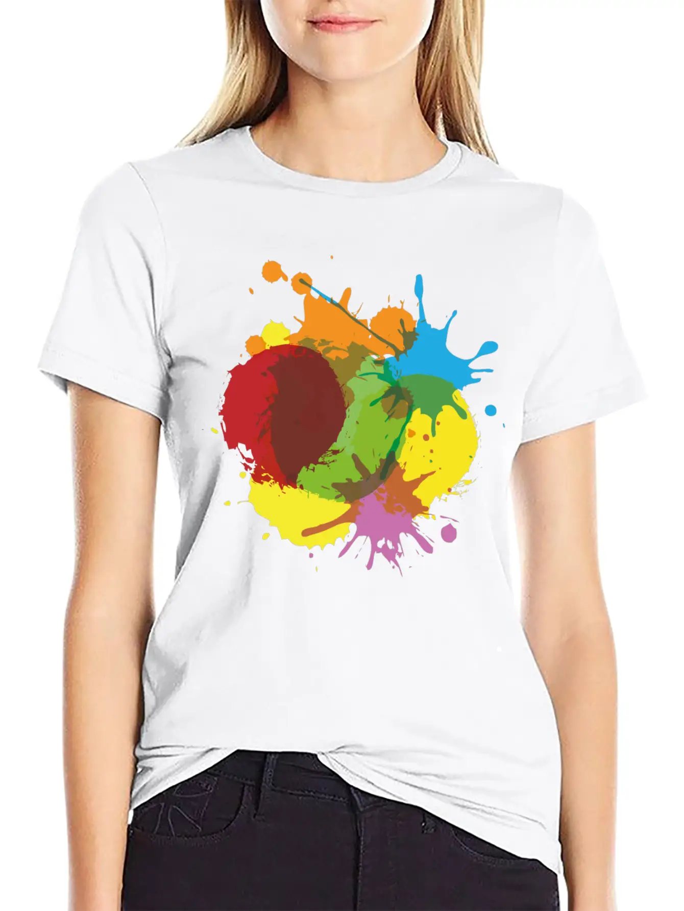 Color Blob Splash Paint Painter Gift Colorful Spot Unisex Casual T-Shirt – Clean Design For Daily Comfort