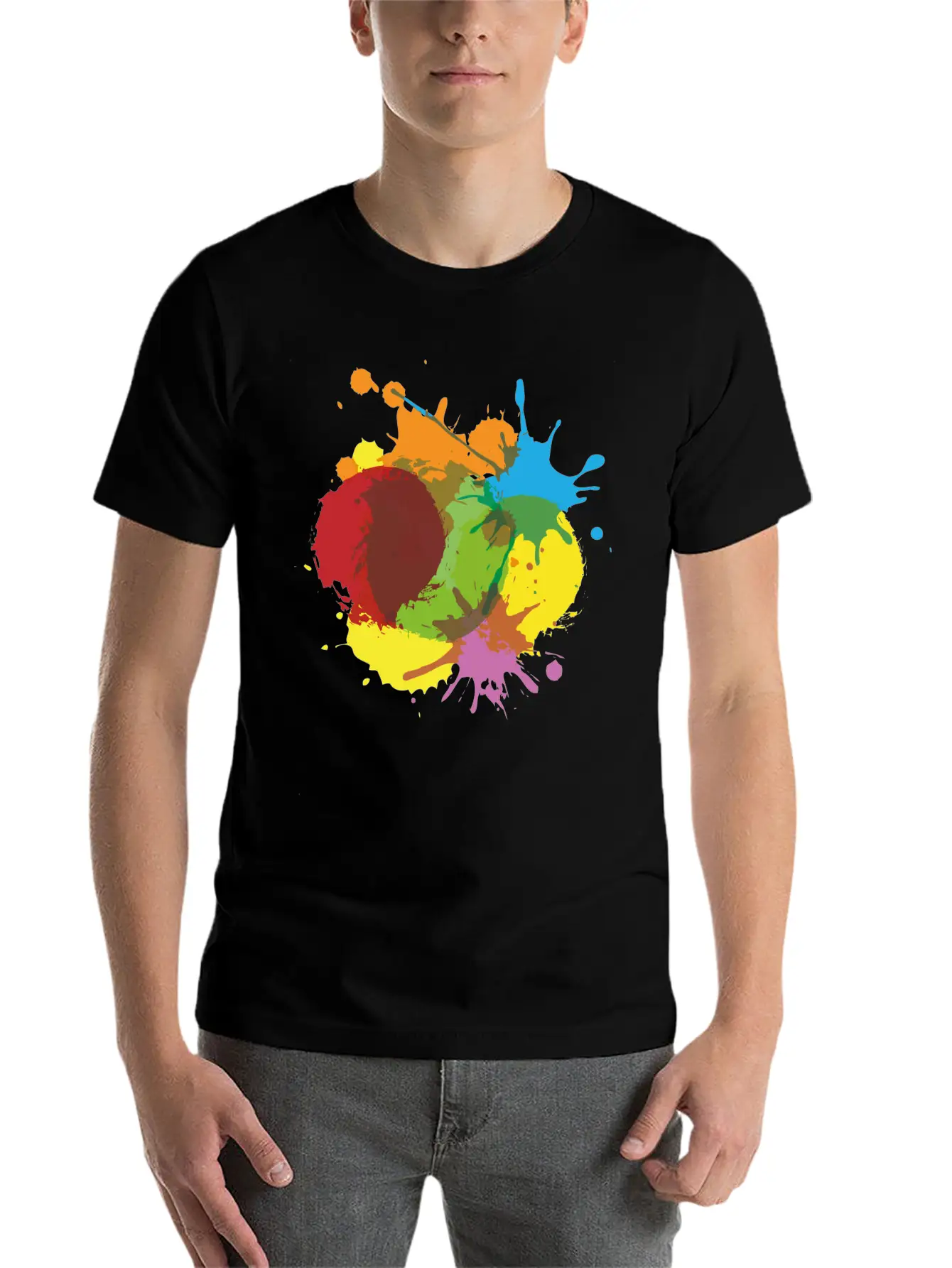 Color Blob Splash Paint Painter Gift Colorful Spot Unisex Casual T-Shirt – Clean Design For Daily Comfort
