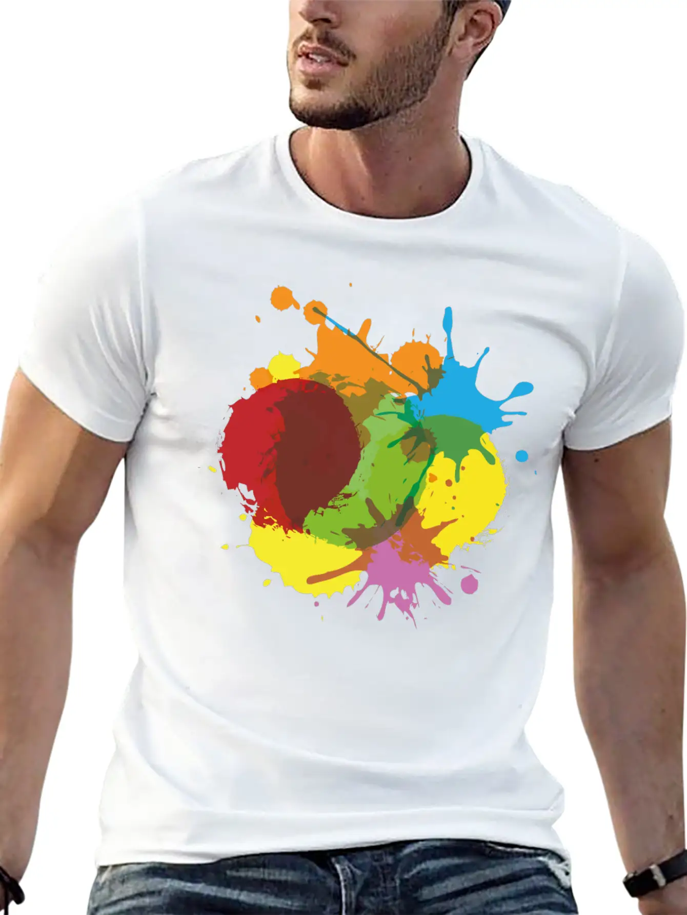 Color Blob Splash Paint Painter Gift Colorful Spot Unisex Casual T-Shirt – Clean Design For Daily Comfort