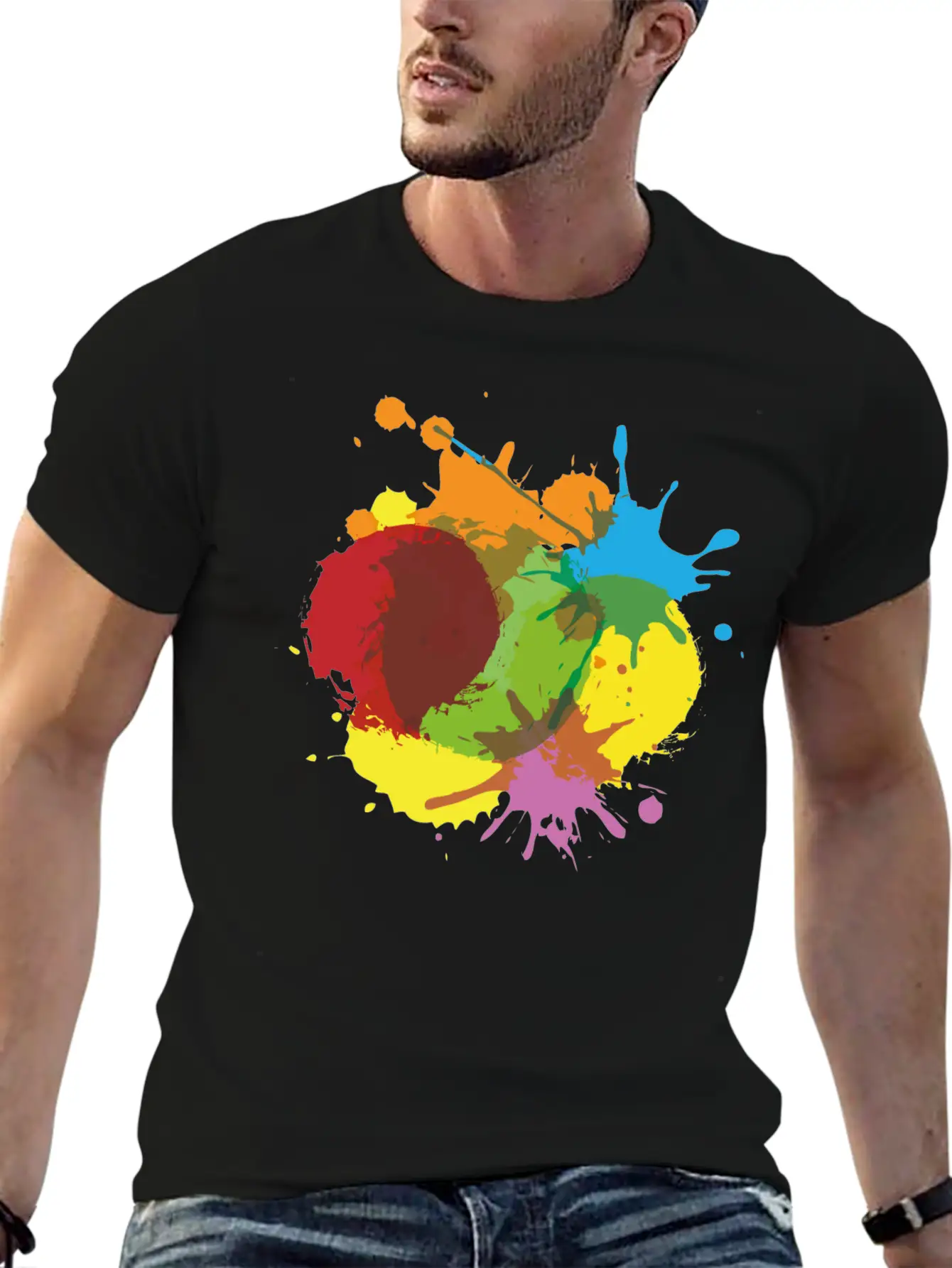 Color Blob Splash Paint Painter Gift Colorful Spot Unisex Casual T-Shirt – Clean Design For Daily Comfort
