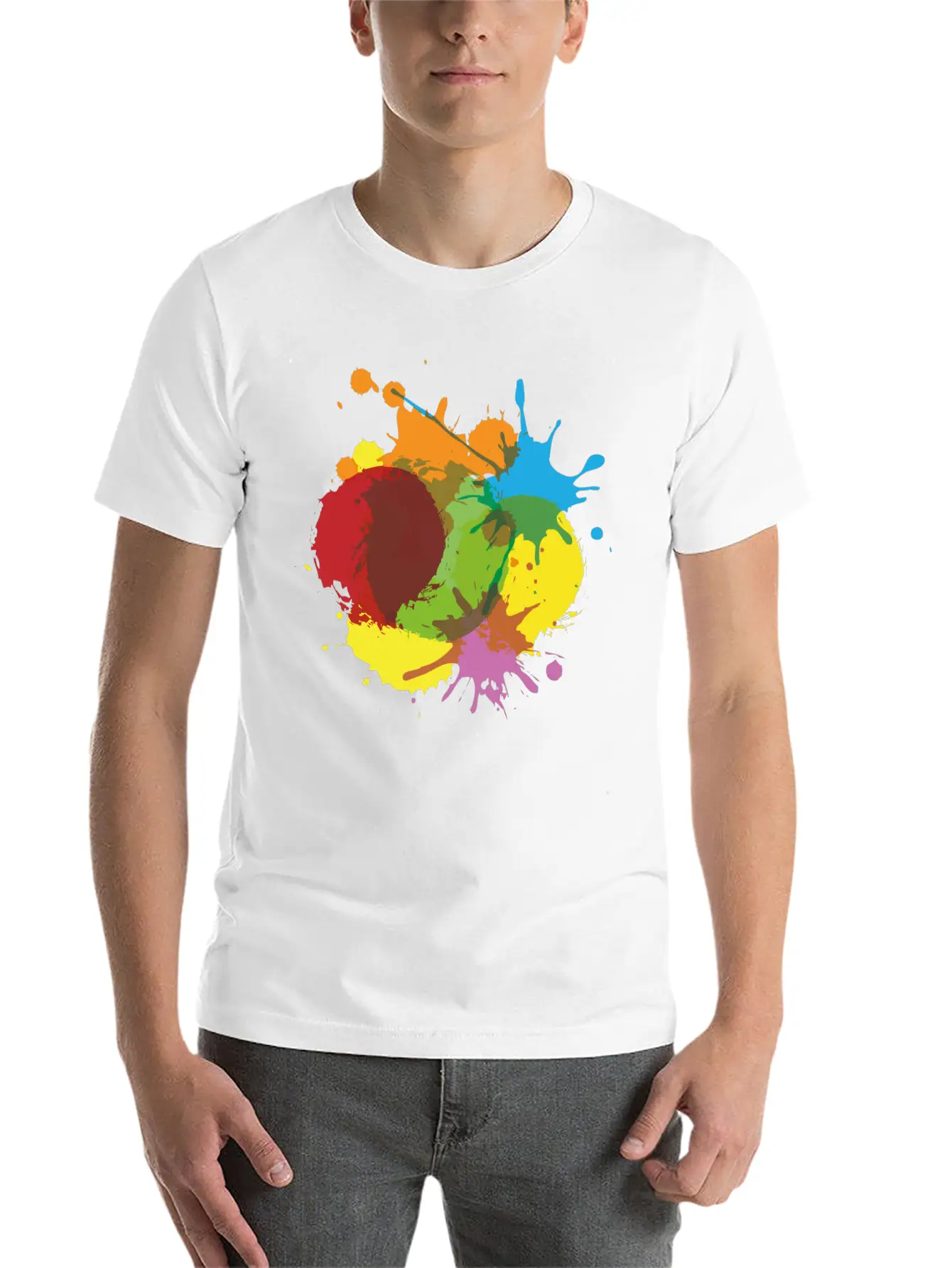 Color Blob Splash Paint Painter Gift Colorful Spot Unisex Casual T-Shirt – Clean Design For Daily Comfort