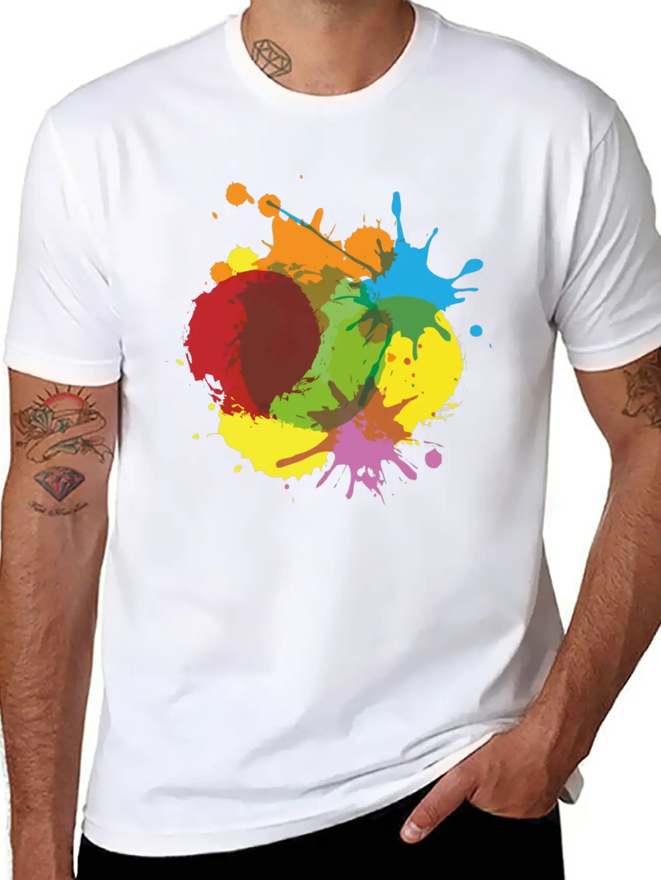 Color Blob Splash Paint Painter Gift Colorful Spot Unisex Casual T-Shirt – Clean Design For Daily Comfort