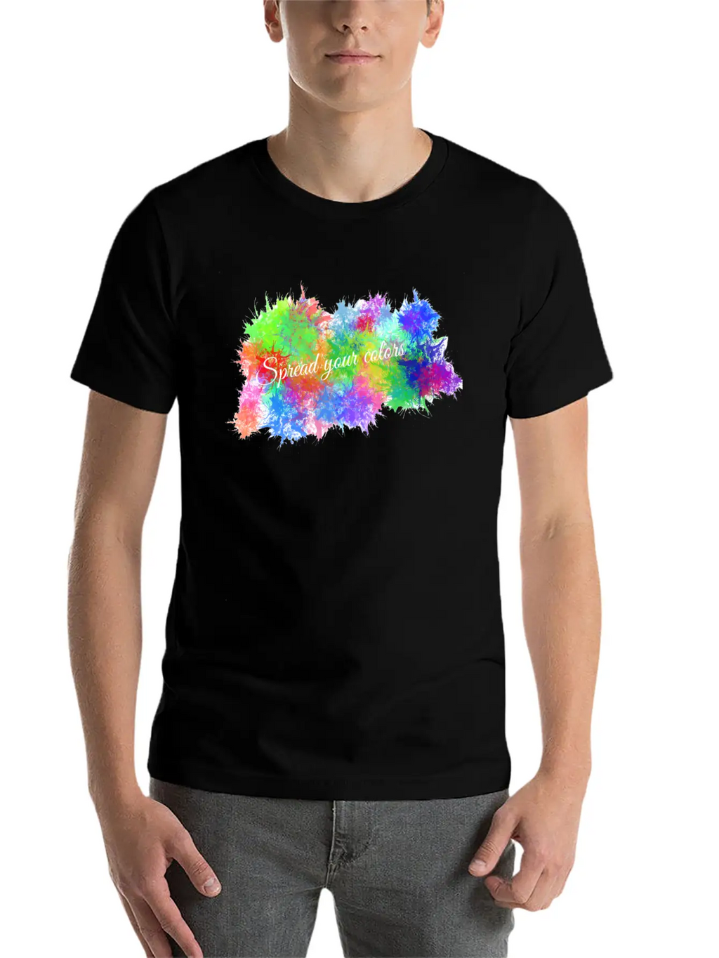 Color Burst Unisex Short Sleeve Soft Cotton T-Shirt – Casual Everyday Wear