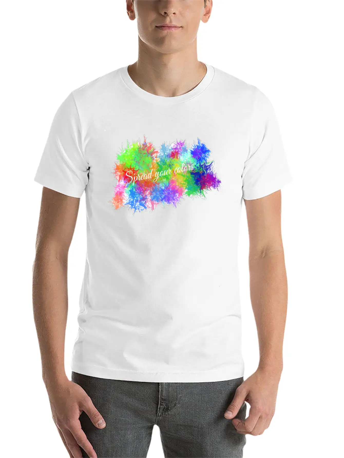 Color Burst Unisex Short Sleeve Soft Cotton T-Shirt – Casual Everyday Wear