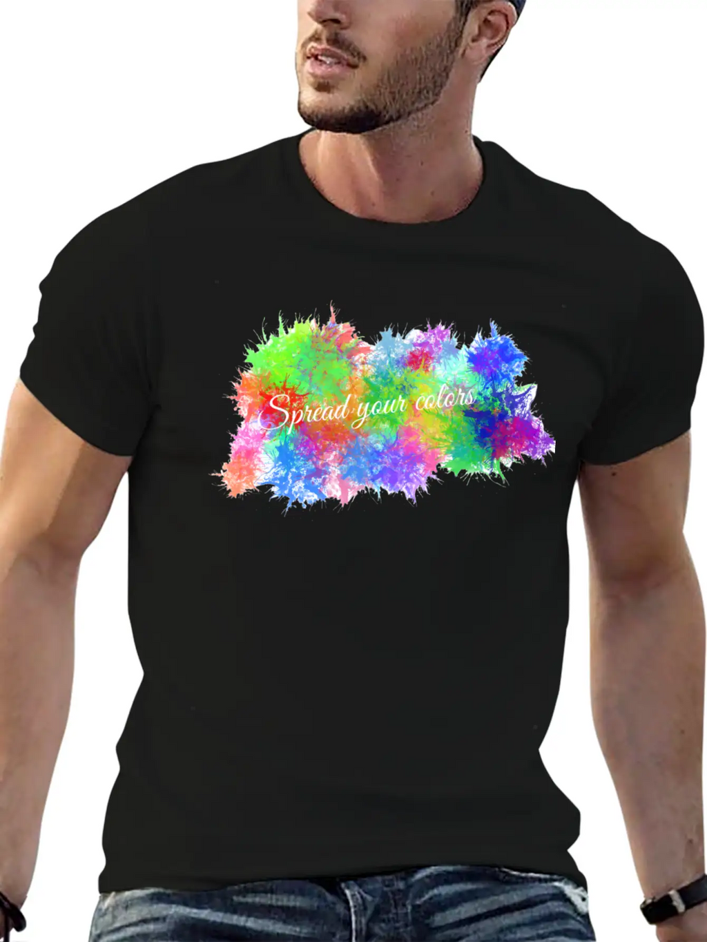 Color Burst Unisex Short Sleeve Soft Cotton T-Shirt – Casual Everyday Wear