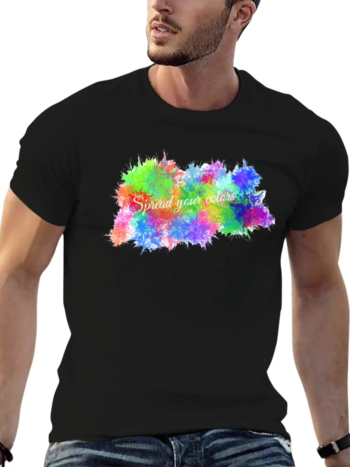 Color Burst Unisex Short Sleeve Soft Cotton T-Shirt – Casual Everyday Wear