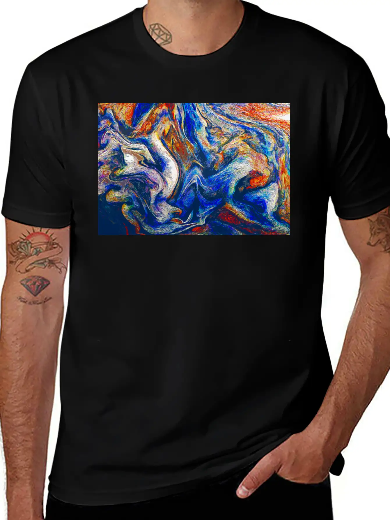 Color Flow Of Emotion - Abstract Art Unisex Short Sleeve Soft Cotton T-Shirt – Casual Everyday Wear