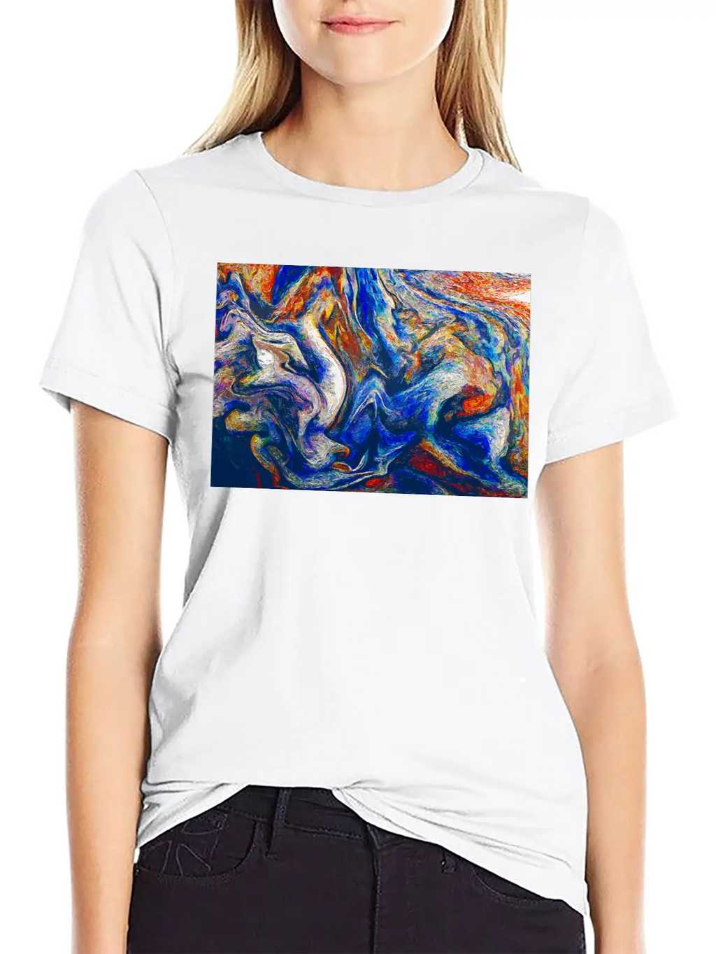 Color Flow Of Emotion - Abstract Art Unisex Short Sleeve Soft Cotton T-Shirt – Casual Everyday Wear