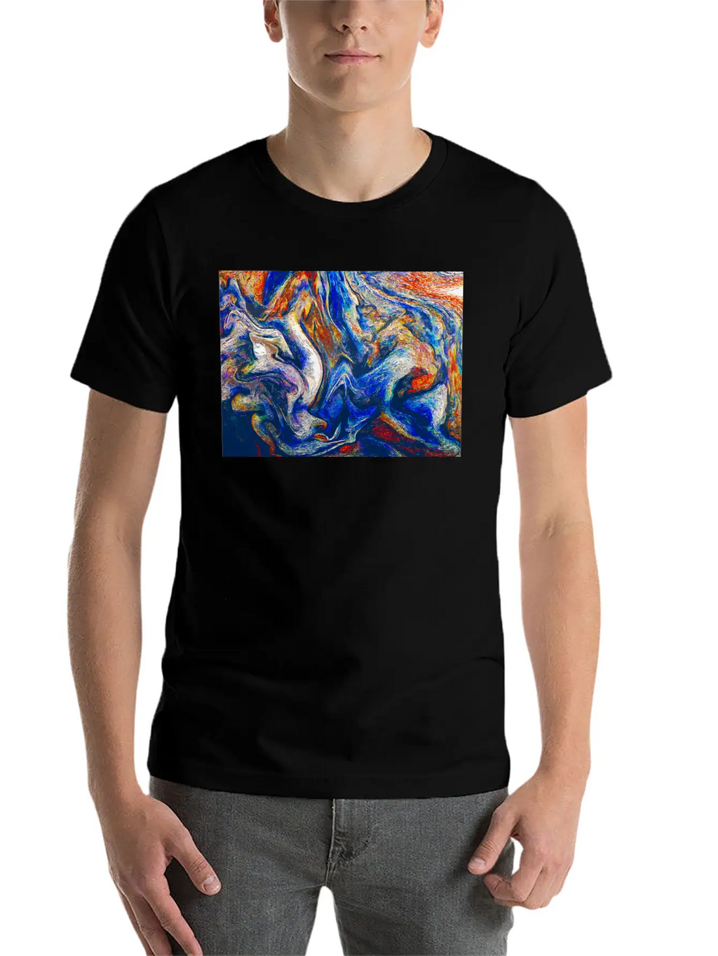 Color Flow Of Emotion - Abstract Art Unisex Short Sleeve Soft Cotton T-Shirt – Casual Everyday Wear