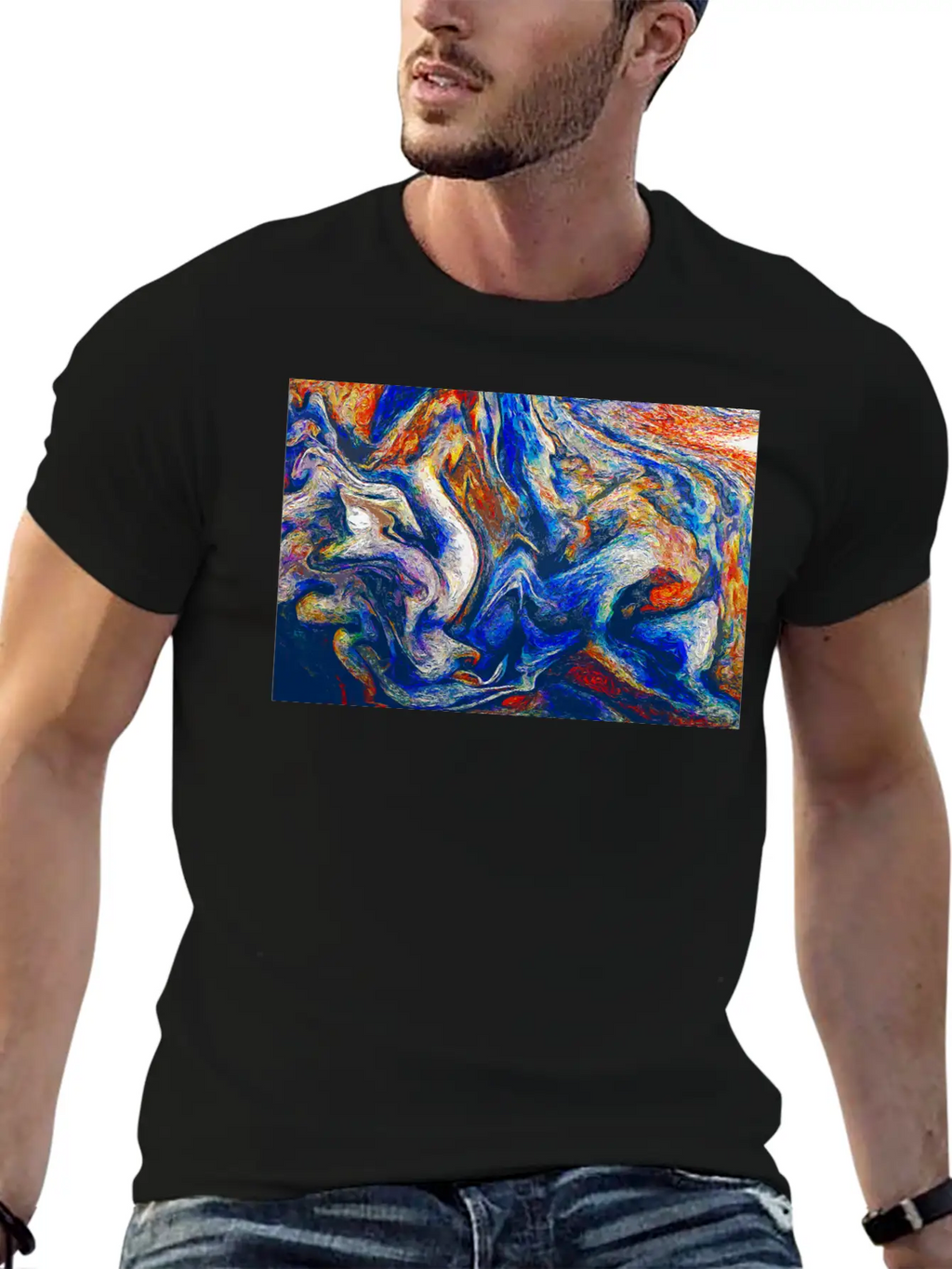 Color Flow Of Emotion - Abstract Art Unisex Short Sleeve Soft Cotton T-Shirt – Casual Everyday Wear