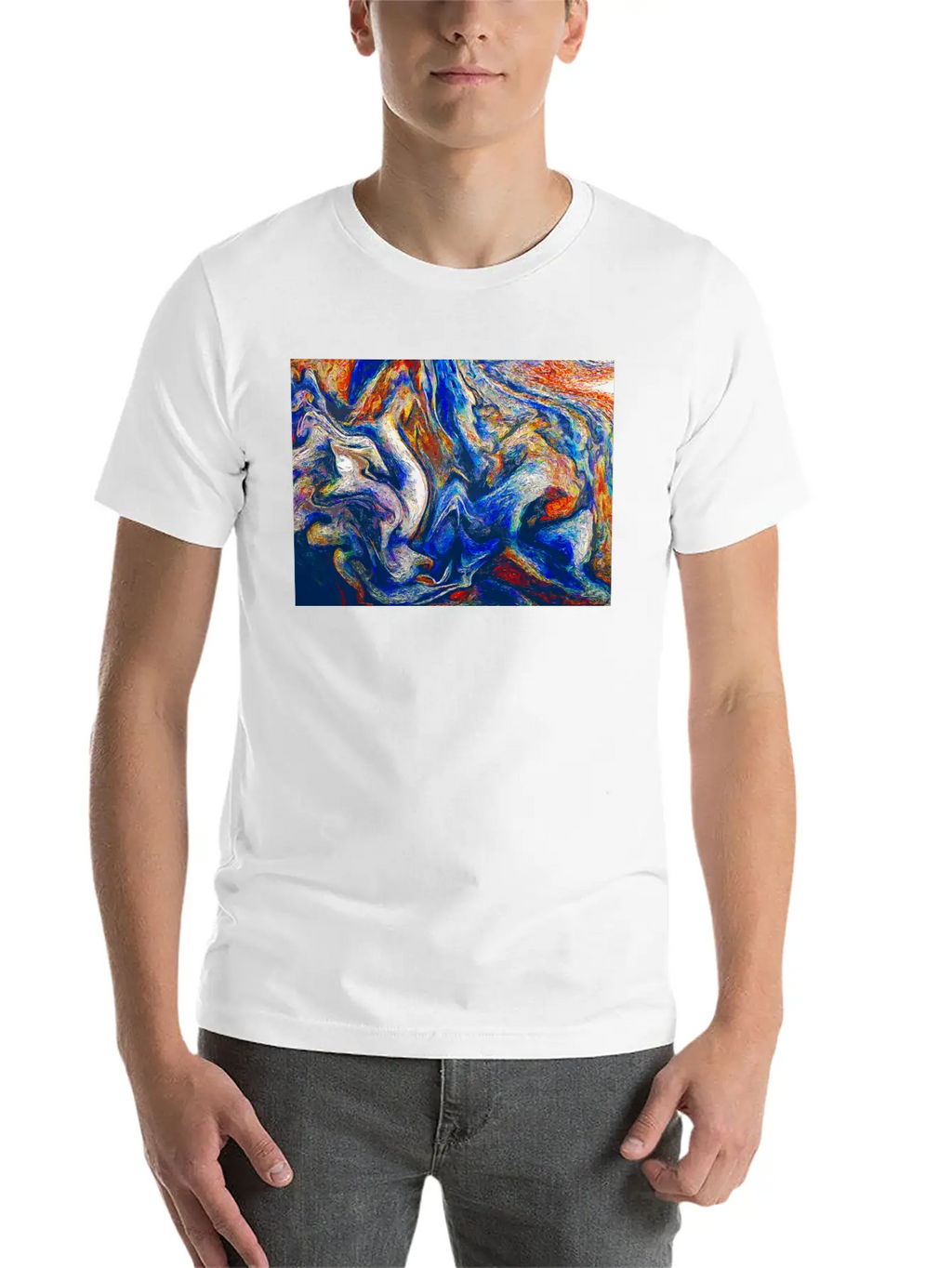 Color Flow Of Emotion - Abstract Art Unisex Short Sleeve Soft Cotton T-Shirt – Casual Everyday Wear