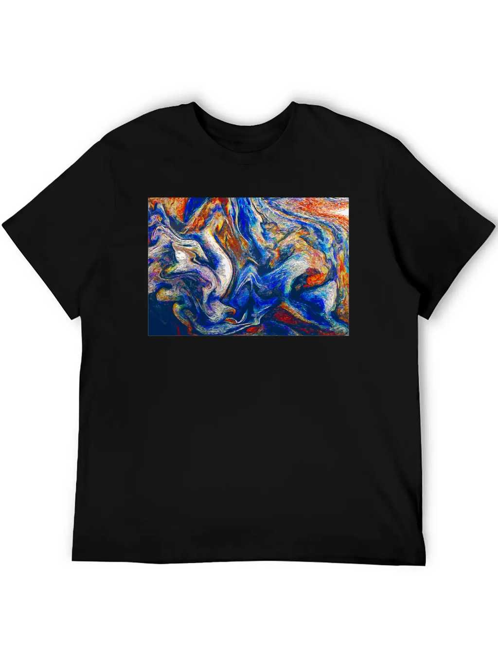 Color Flow Of Emotion - Abstract Art Unisex Short Sleeve Soft Cotton T-Shirt – Casual Everyday Wear