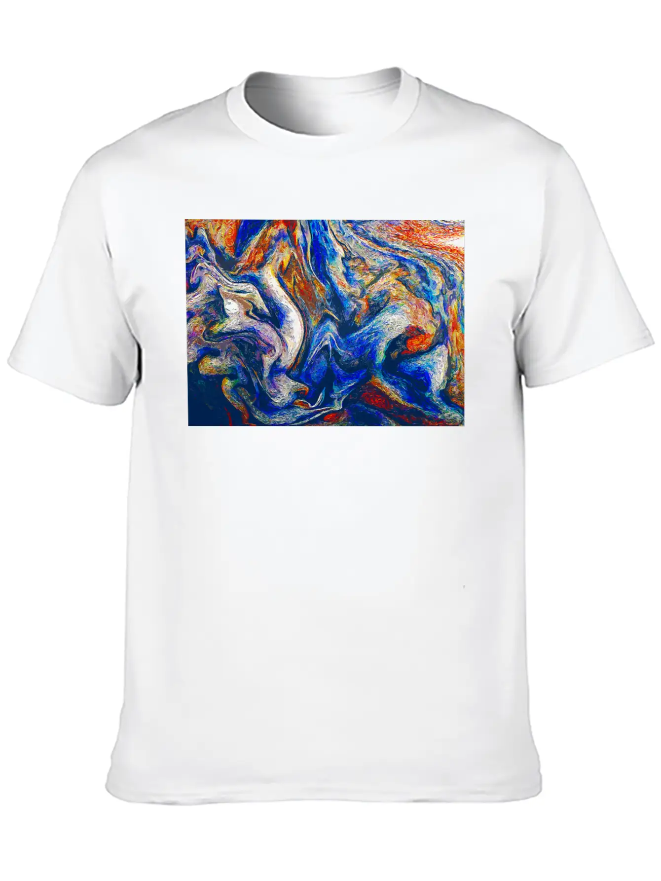 Color Flow Of Emotion - Abstract Art Unisex Short Sleeve Soft Cotton T-Shirt – Casual Everyday Wear