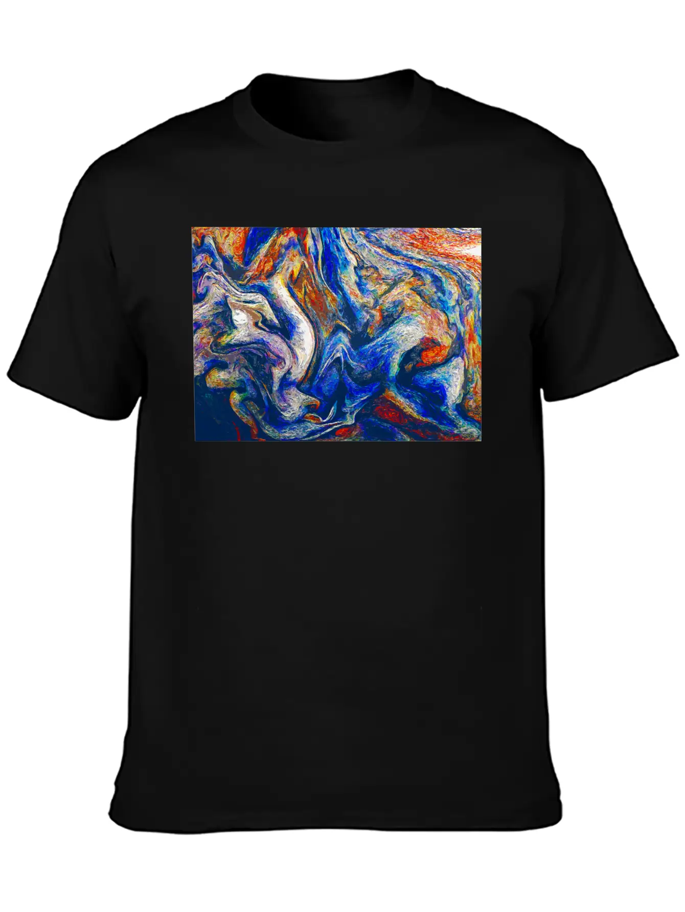 Color Flow Of Emotion - Abstract Art Unisex Short Sleeve Soft Cotton T-Shirt – Casual Everyday Wear