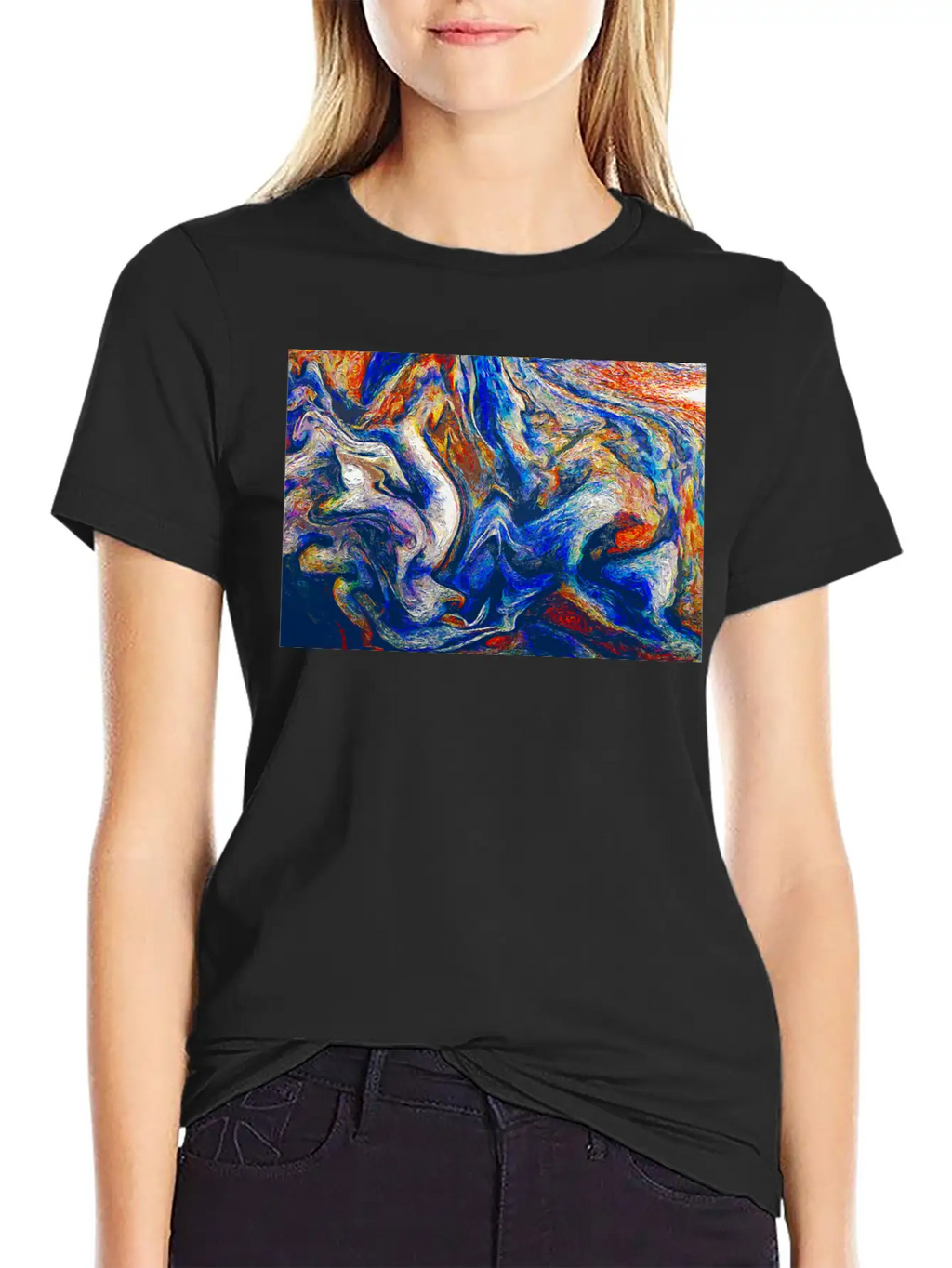 Color Flow Of Emotion - Abstract Art Unisex Short Sleeve Soft Cotton T-Shirt – Casual Everyday Wear