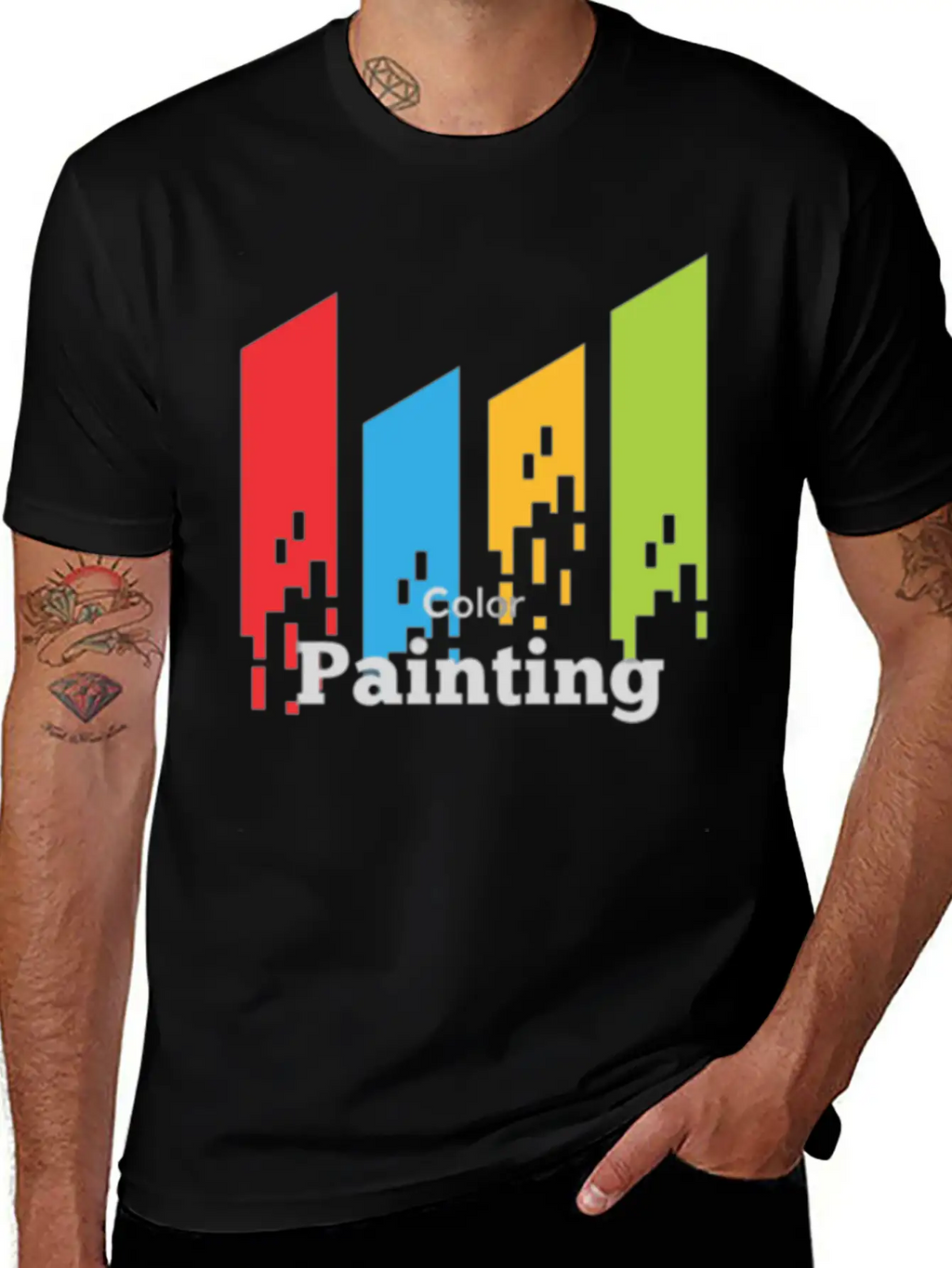 Color Painting Unisex Short Sleeve Soft Cotton T-Shirt – Casual Everyday Wear