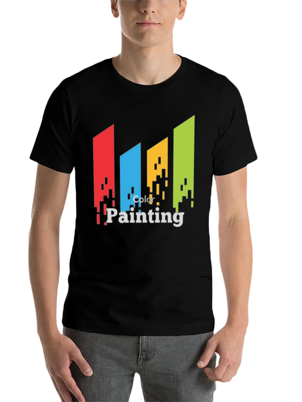 Color Painting Unisex Short Sleeve Soft Cotton T-Shirt – Casual Everyday Wear