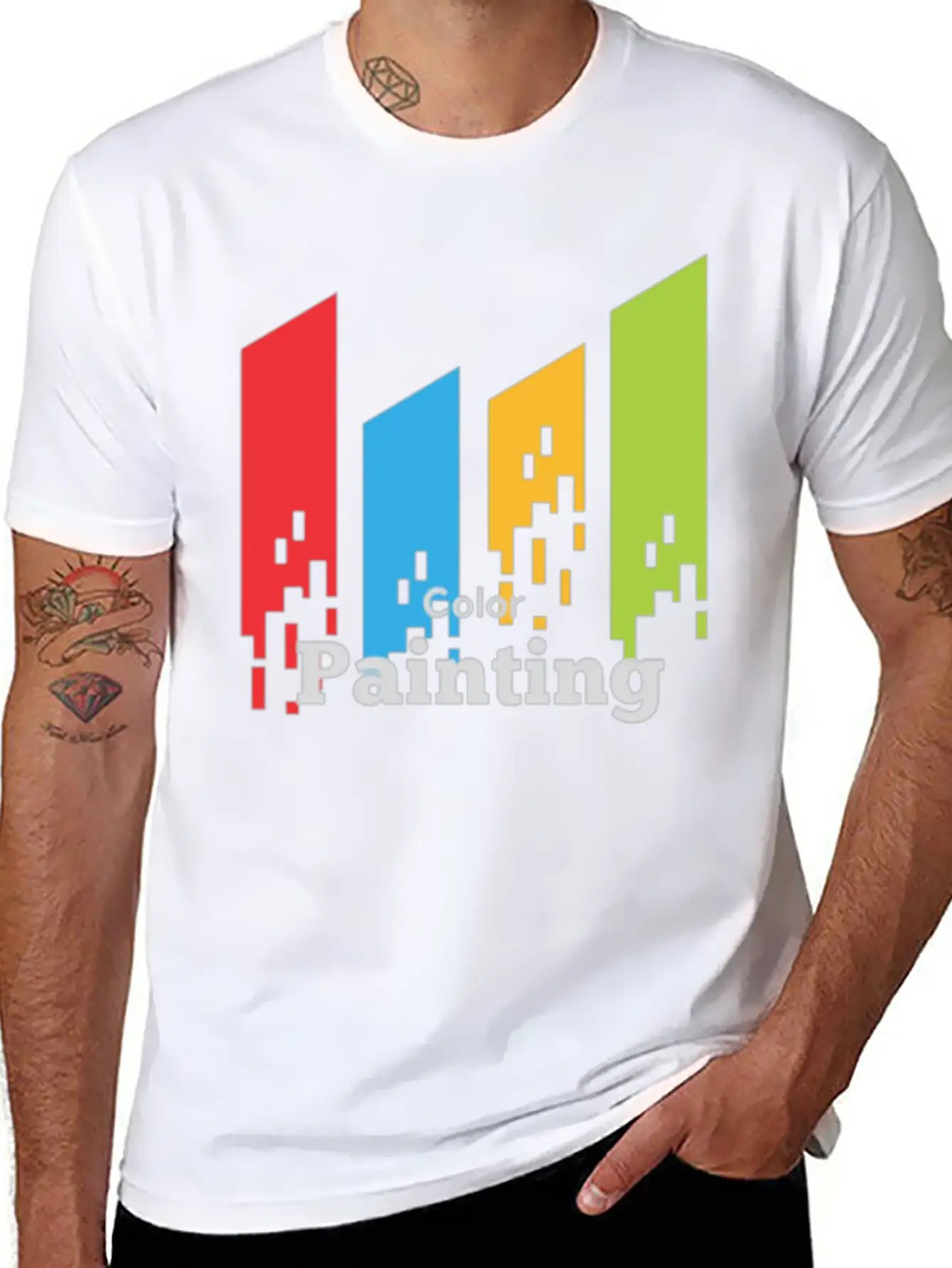 Color Painting Unisex Short Sleeve Soft Cotton T-Shirt – Casual Everyday Wear