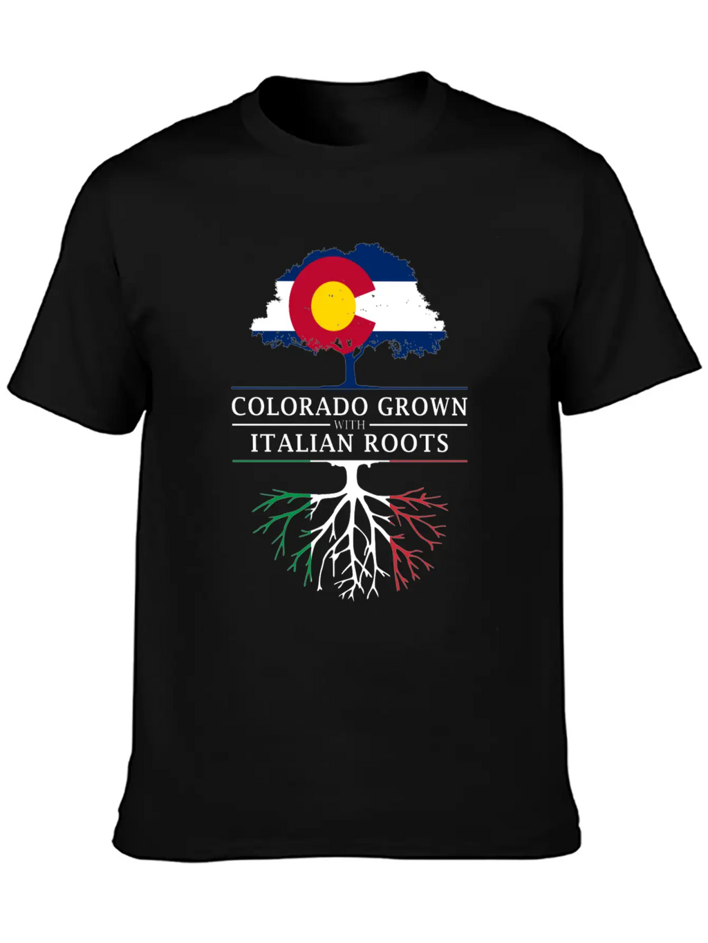 Colorado Grown With Italian Roots Italy Design Casual Graphic T-Shirt – Simple And Comfortable Daily Wear