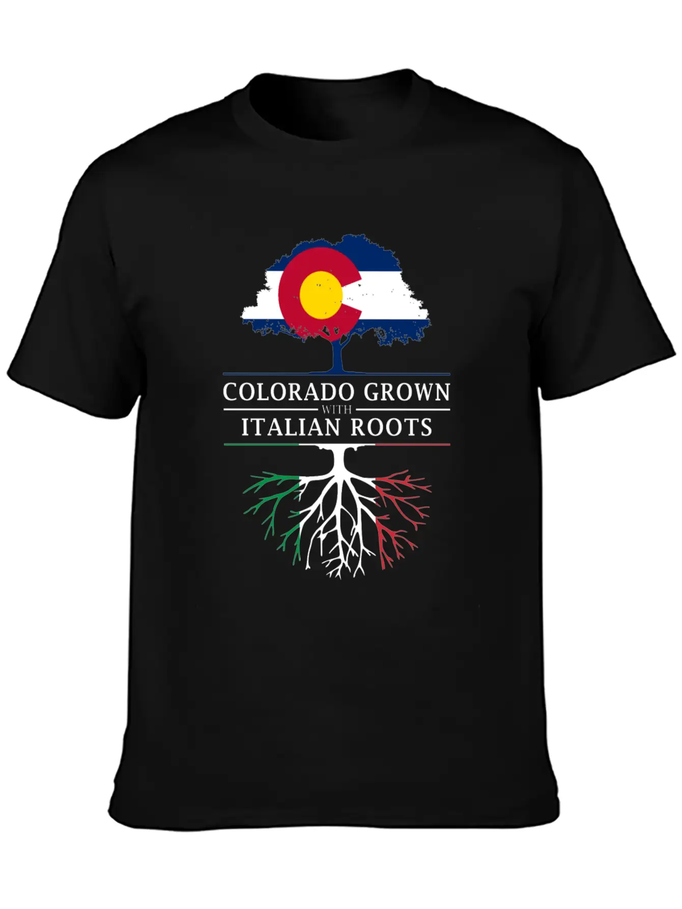 Colorado Grown With Italian Roots Italy Design Casual Graphic T-Shirt – Simple And Comfortable Daily Wear