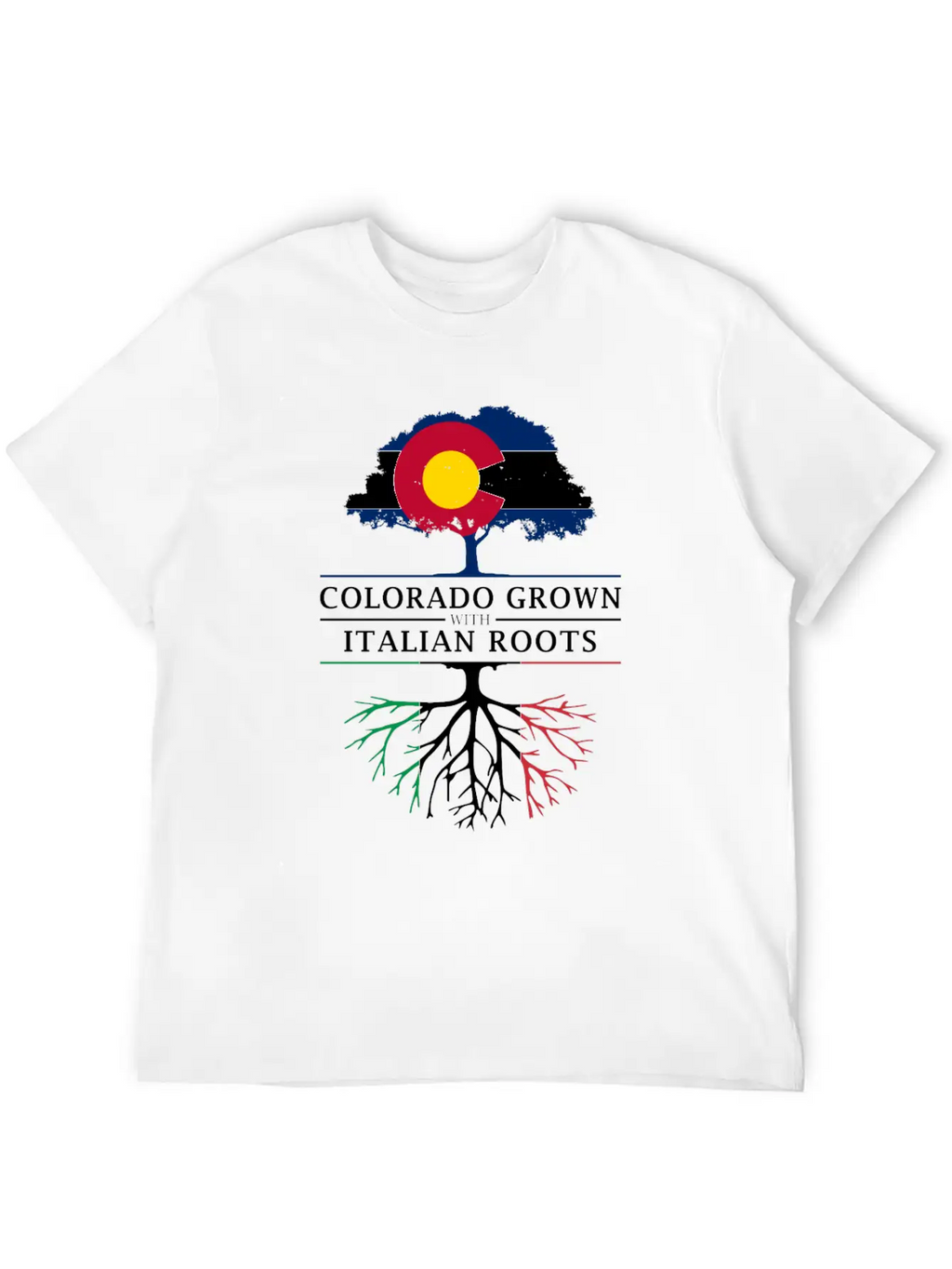 Colorado Grown With Italian Roots Italy Design Casual Graphic T-Shirt – Simple And Comfortable Daily Wear