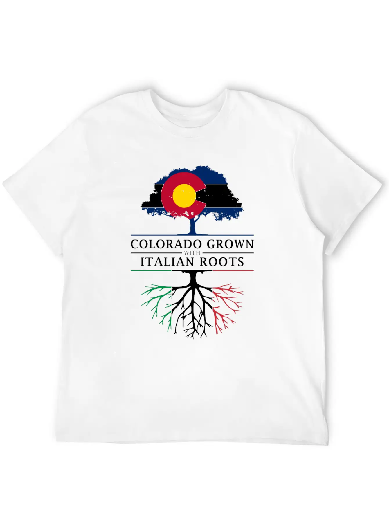 Colorado Grown With Italian Roots Italy Design Casual Graphic T-Shirt – Simple And Comfortable Daily Wear