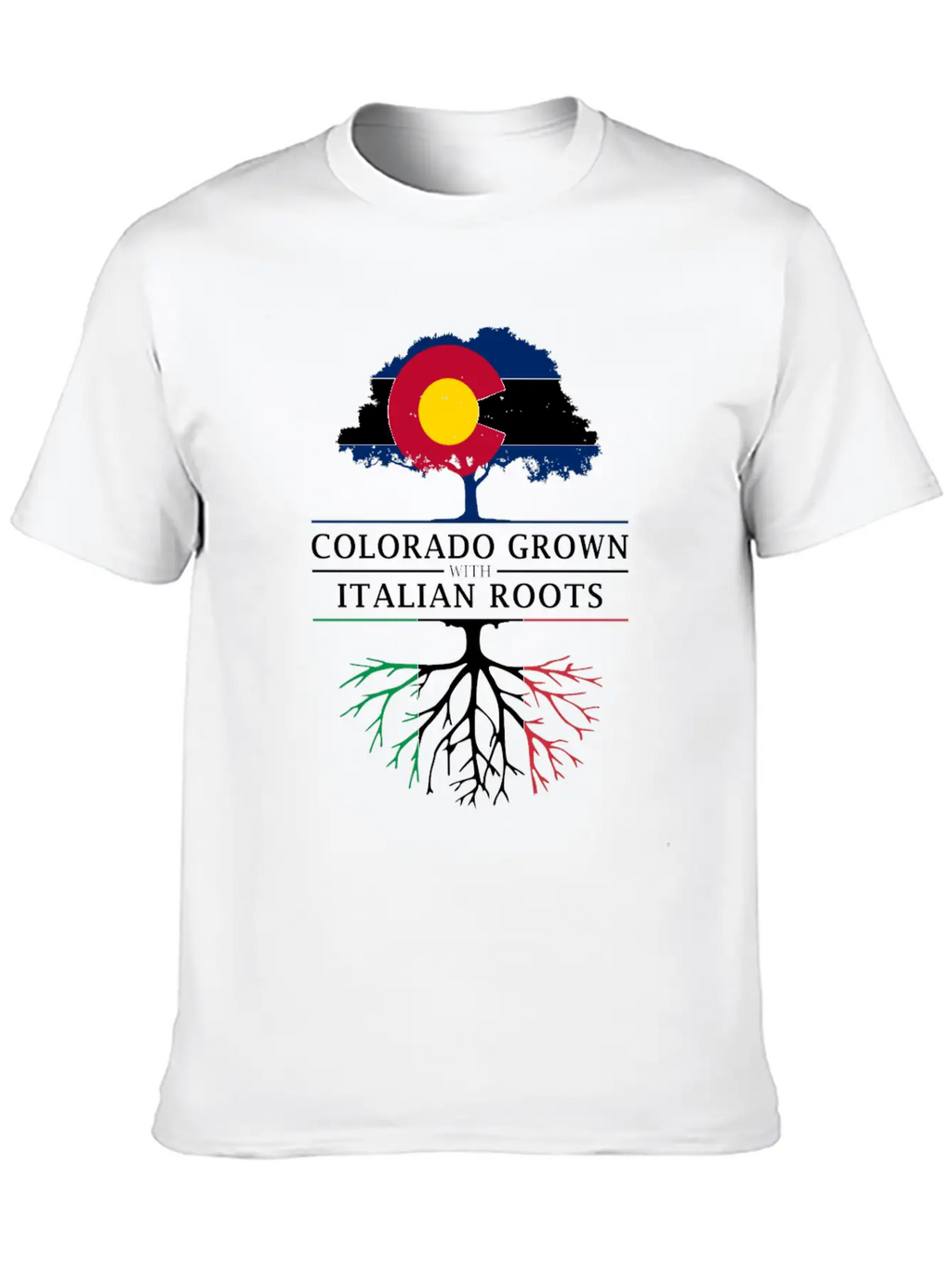Colorado Grown With Italian Roots Italy Design Casual Graphic T-Shirt – Simple And Comfortable Daily Wear