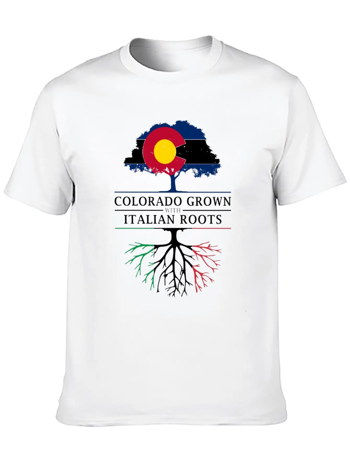 Colorado Grown With Italian Roots Italy Design Casual Graphic T-Shirt – Simple And Comfortable Daily Wear