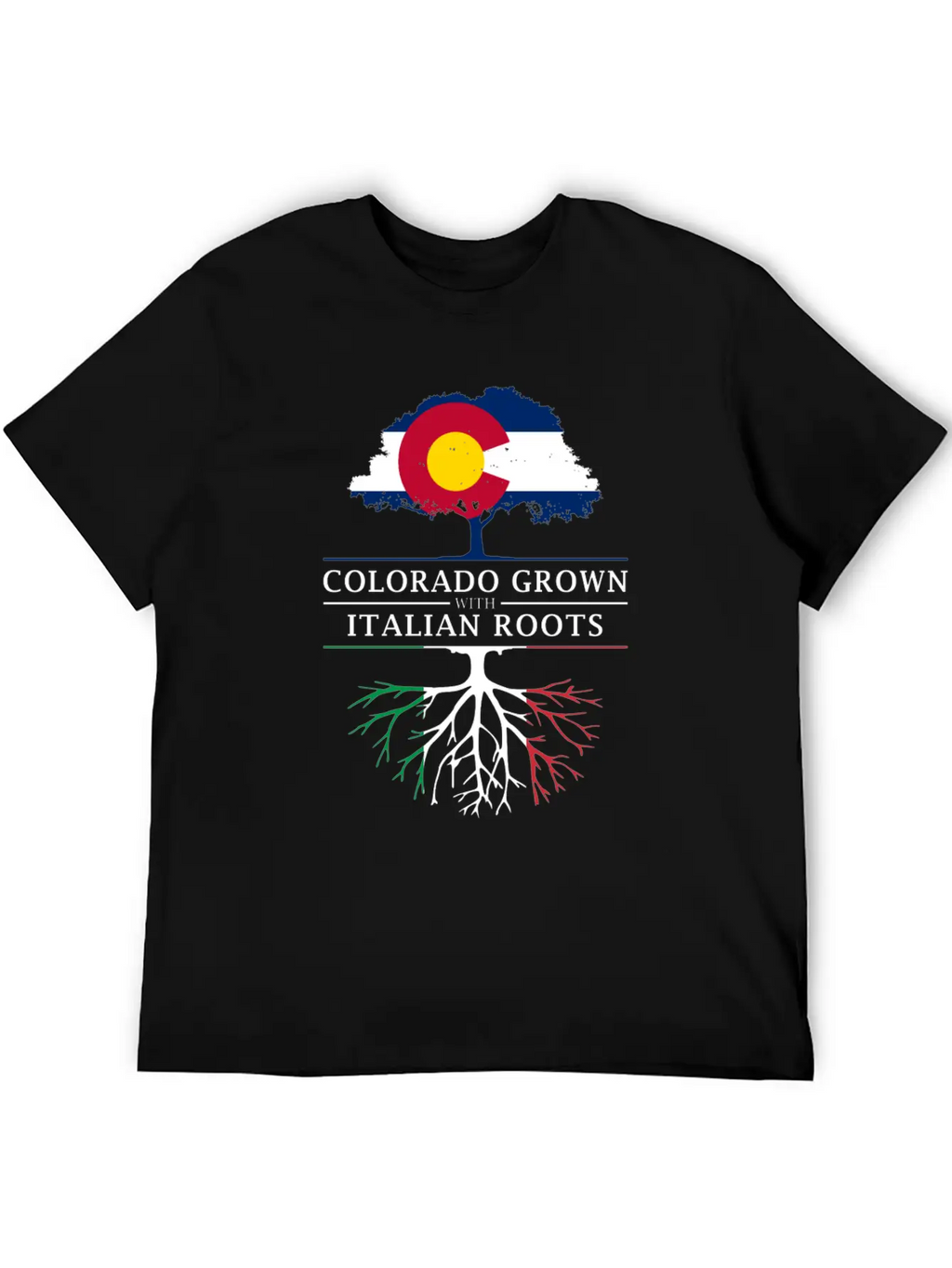 Colorado Grown With Italian Roots Italy Design Casual Graphic T-Shirt – Simple And Comfortable Daily Wear