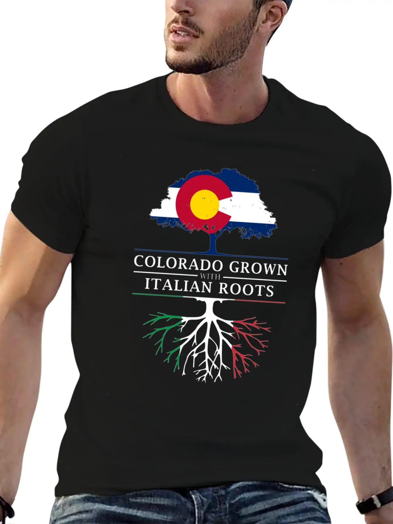 Colorado Grown With Italian Roots Italy Design Casual Graphic T-Shirt – Simple And Comfortable Daily Wear