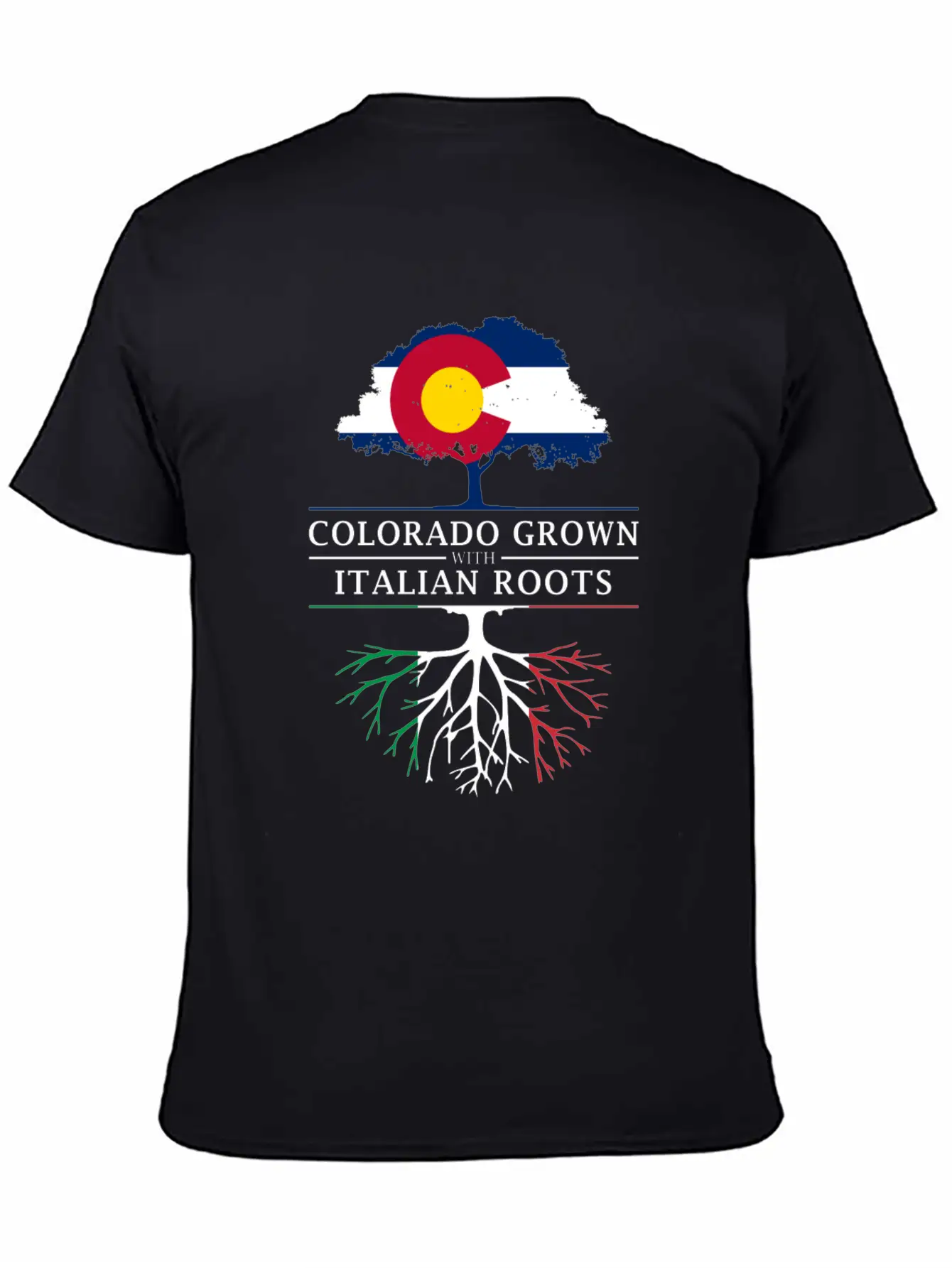 Colorado Grown With Italian Roots Italy Design Casual Graphic T-Shirt – Simple And Comfortable Daily Wear