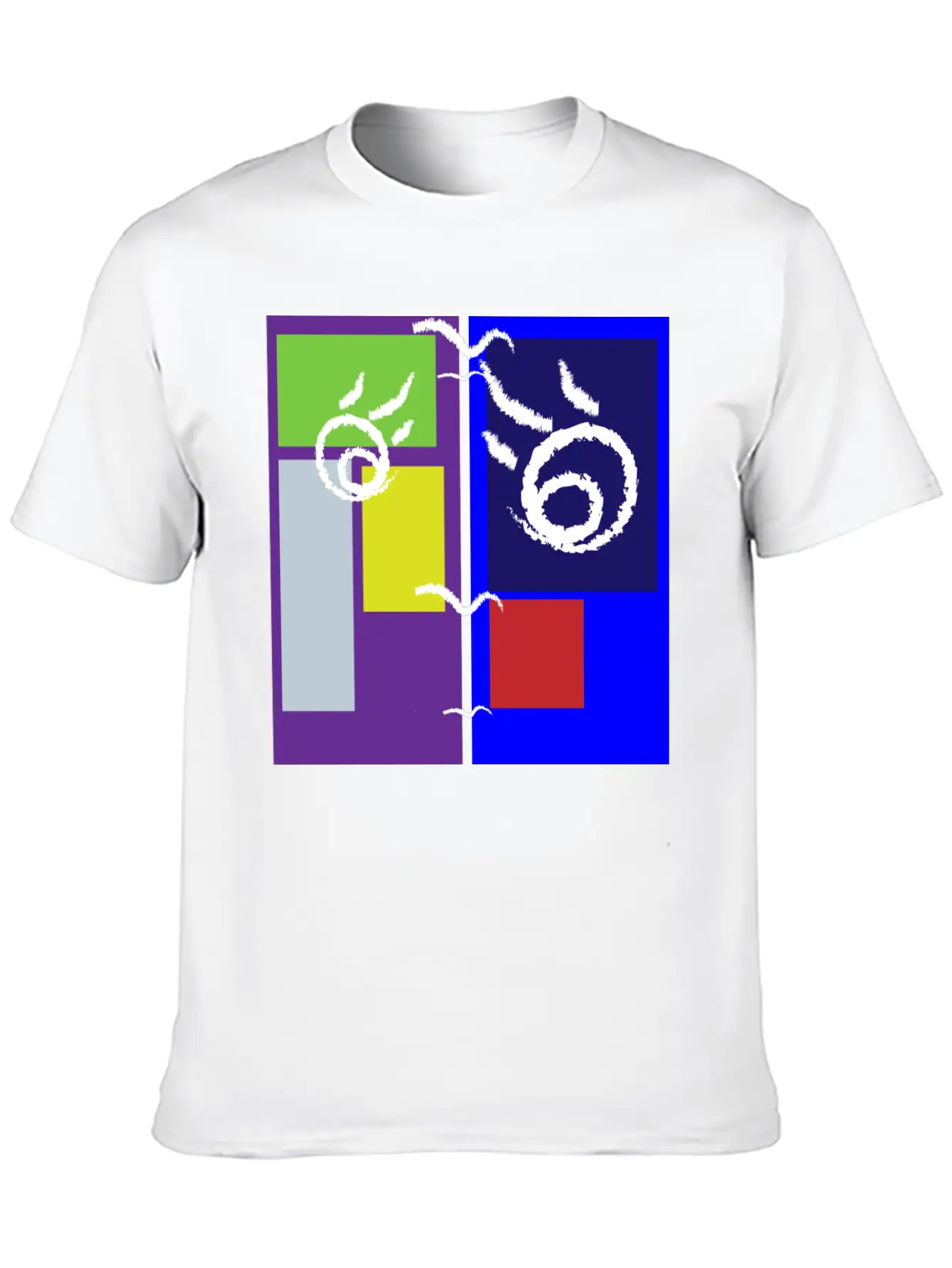 Colorful Abstract Art Design Breathable Soft Cotton T-Shirt – Timeless Casual Look