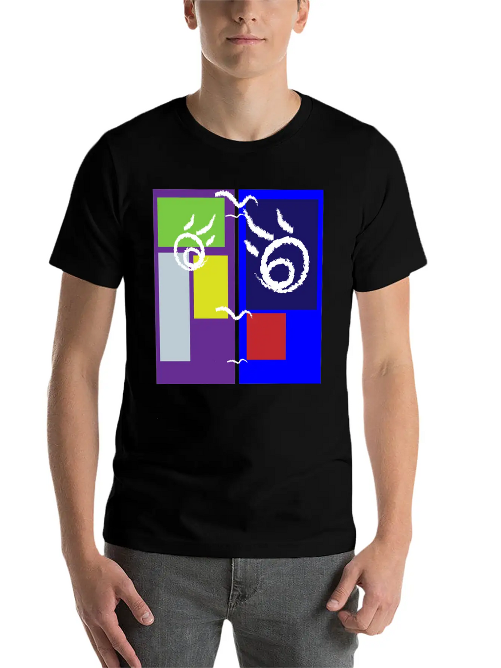 Colorful Abstract Art Design Breathable Soft Cotton T-Shirt – Timeless Casual Look