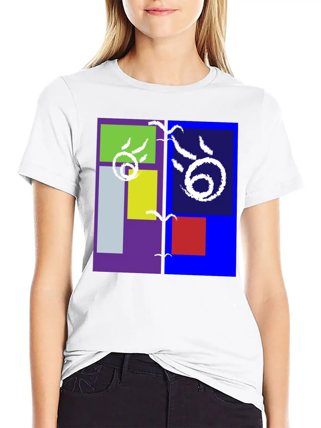 Colorful Abstract Art Design Breathable Soft Cotton T-Shirt – Timeless Casual Look