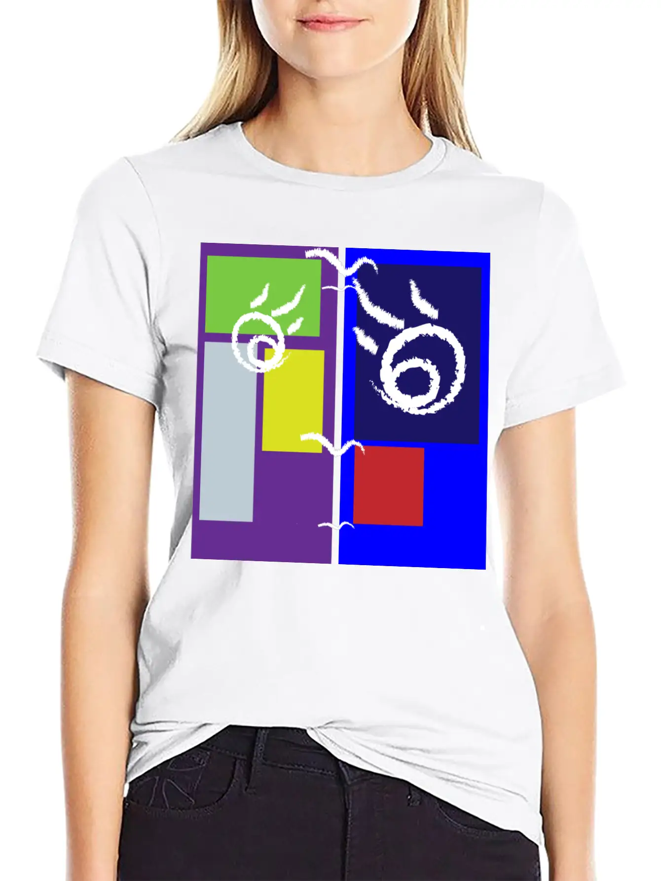 Colorful Abstract Art Design Breathable Soft Cotton T-Shirt – Timeless Casual Look