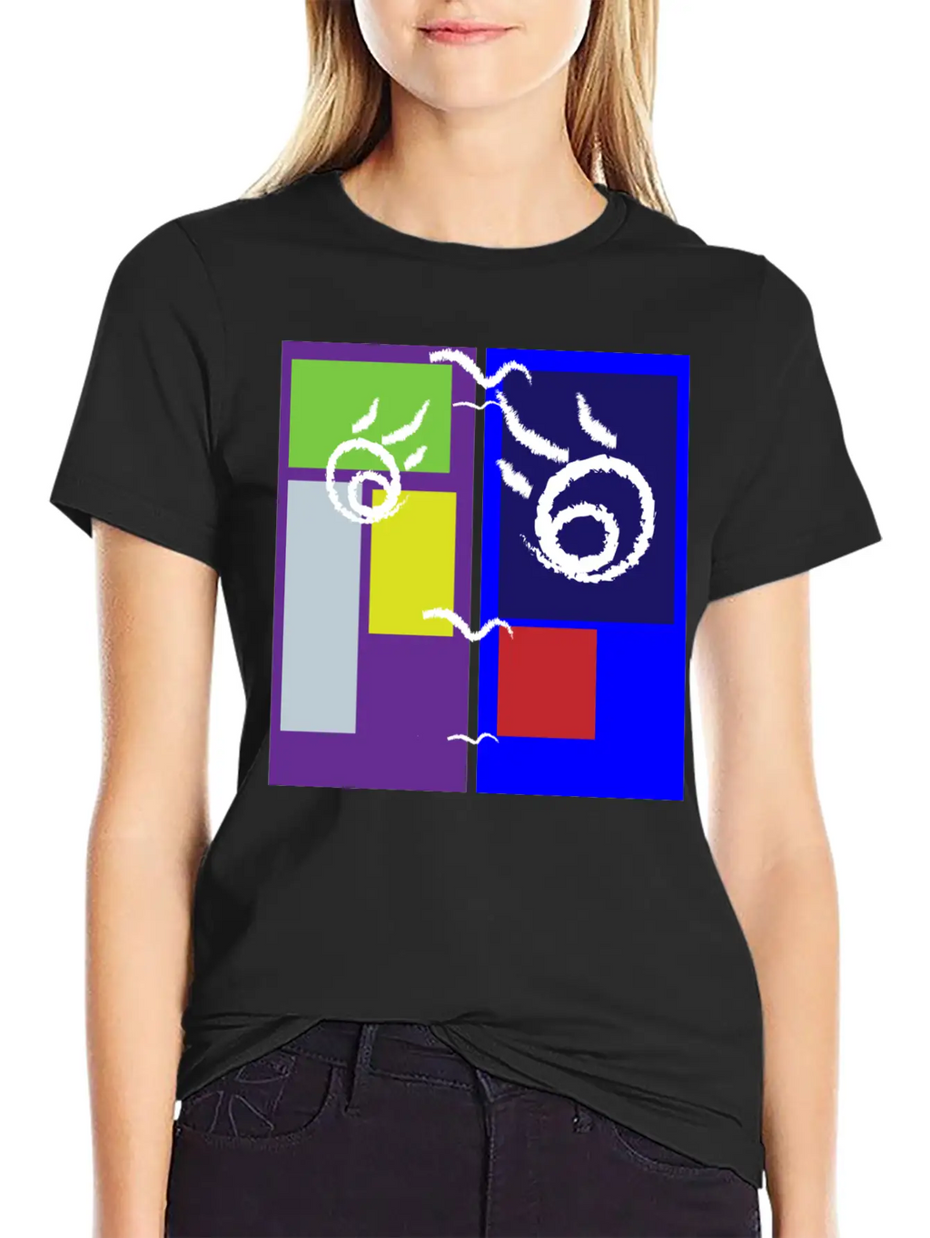 Colorful Abstract Art Design Breathable Soft Cotton T-Shirt – Timeless Casual Look