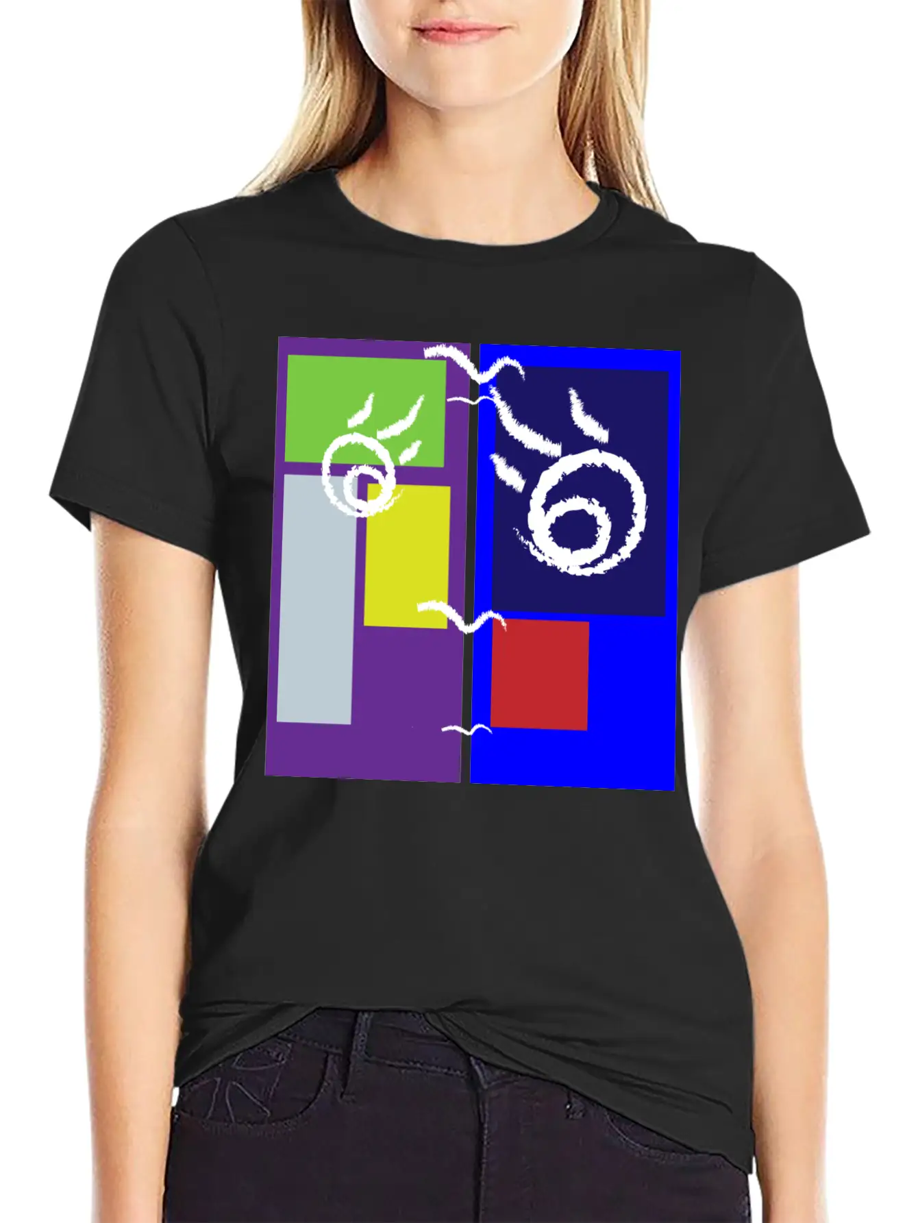 Colorful Abstract Art Design Breathable Soft Cotton T-Shirt – Timeless Casual Look