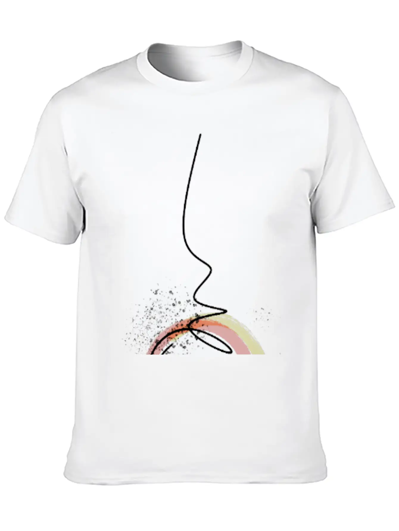 Colorful Abstract Line Art Design - Modern Design Essential Cotton Tee For Daily Outfits – Unisex Style