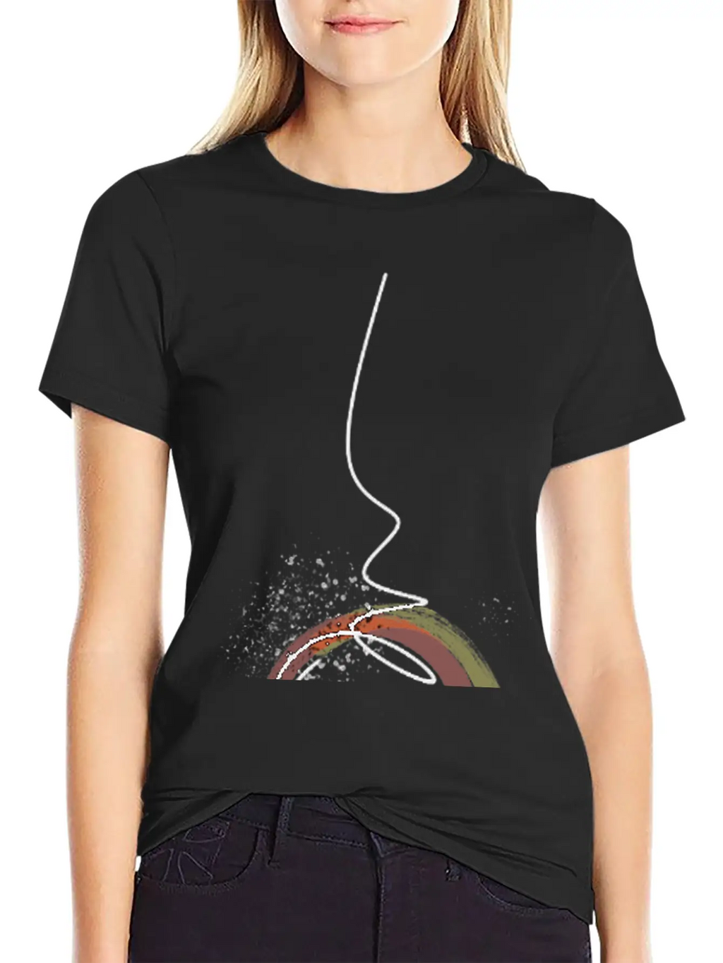 Colorful Abstract Line Art Design - Modern Design Essential Cotton Tee For Daily Outfits – Unisex Style