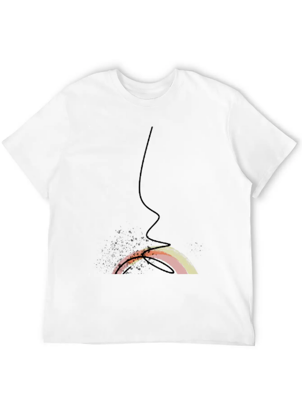 Colorful Abstract Line Art Design - Modern Design Essential Cotton Tee For Daily Outfits – Unisex Style