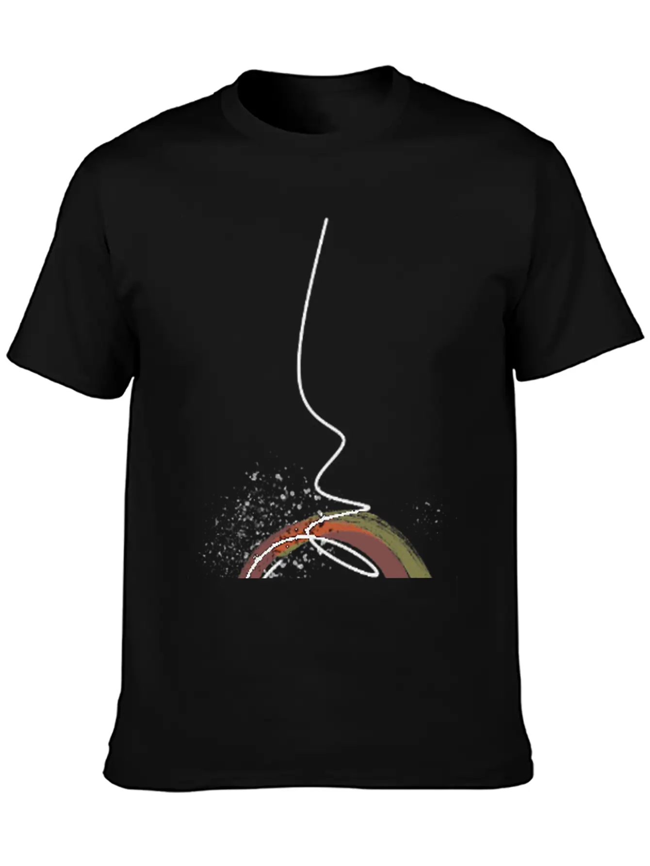 Colorful Abstract Line Art Design - Modern Design Essential Cotton Tee For Daily Outfits – Unisex Style