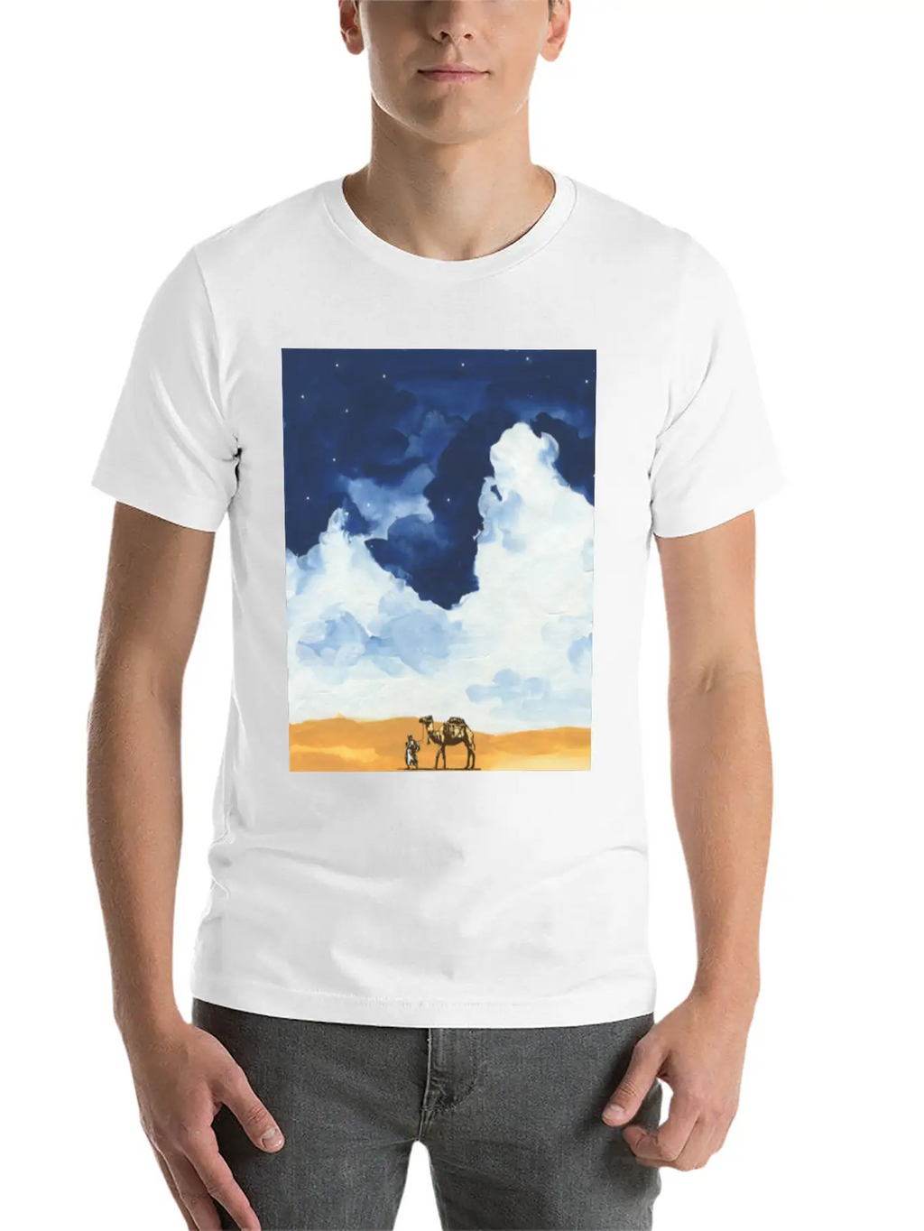 Colorful Bedouin Camel Walking In The Desert Casual Graphic T-Shirt – Simple And Comfortable Daily Wear